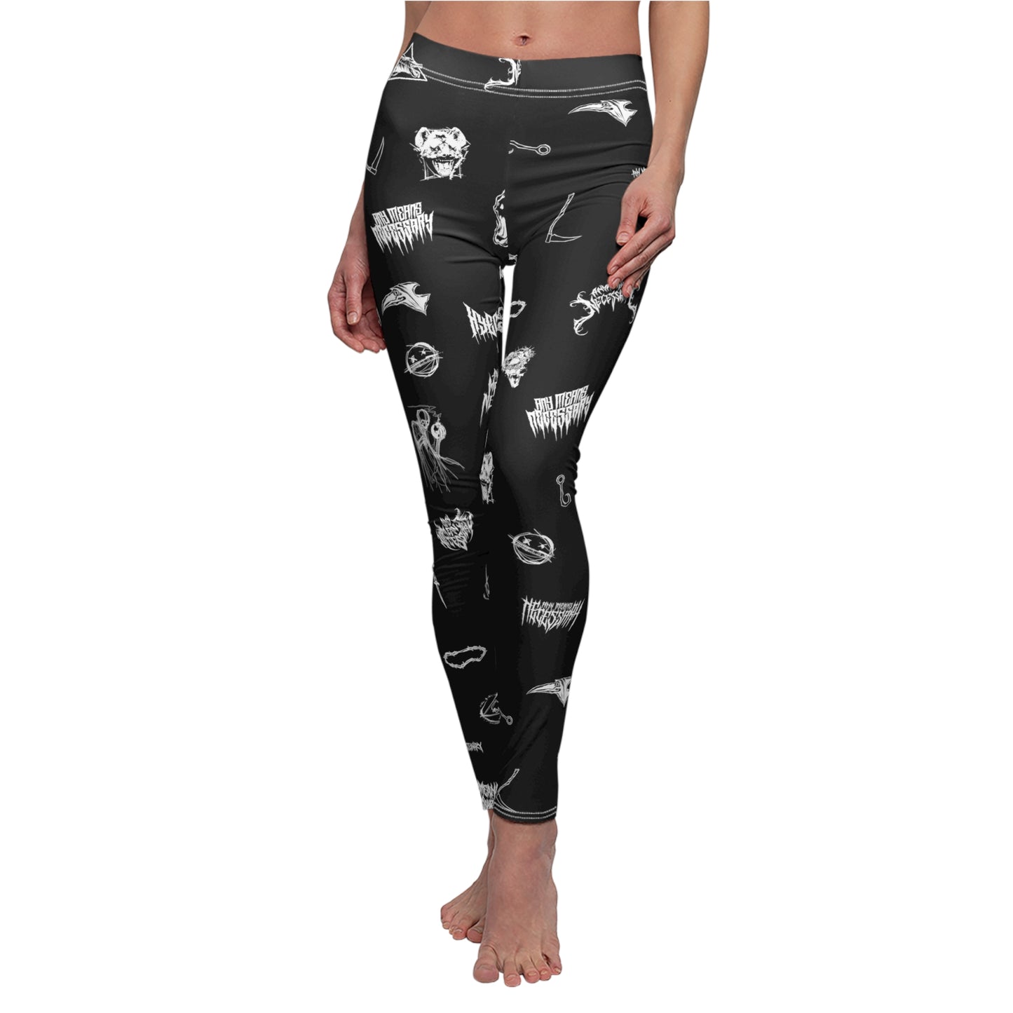 any means necessary shawn coss wingbats leggings black pose
