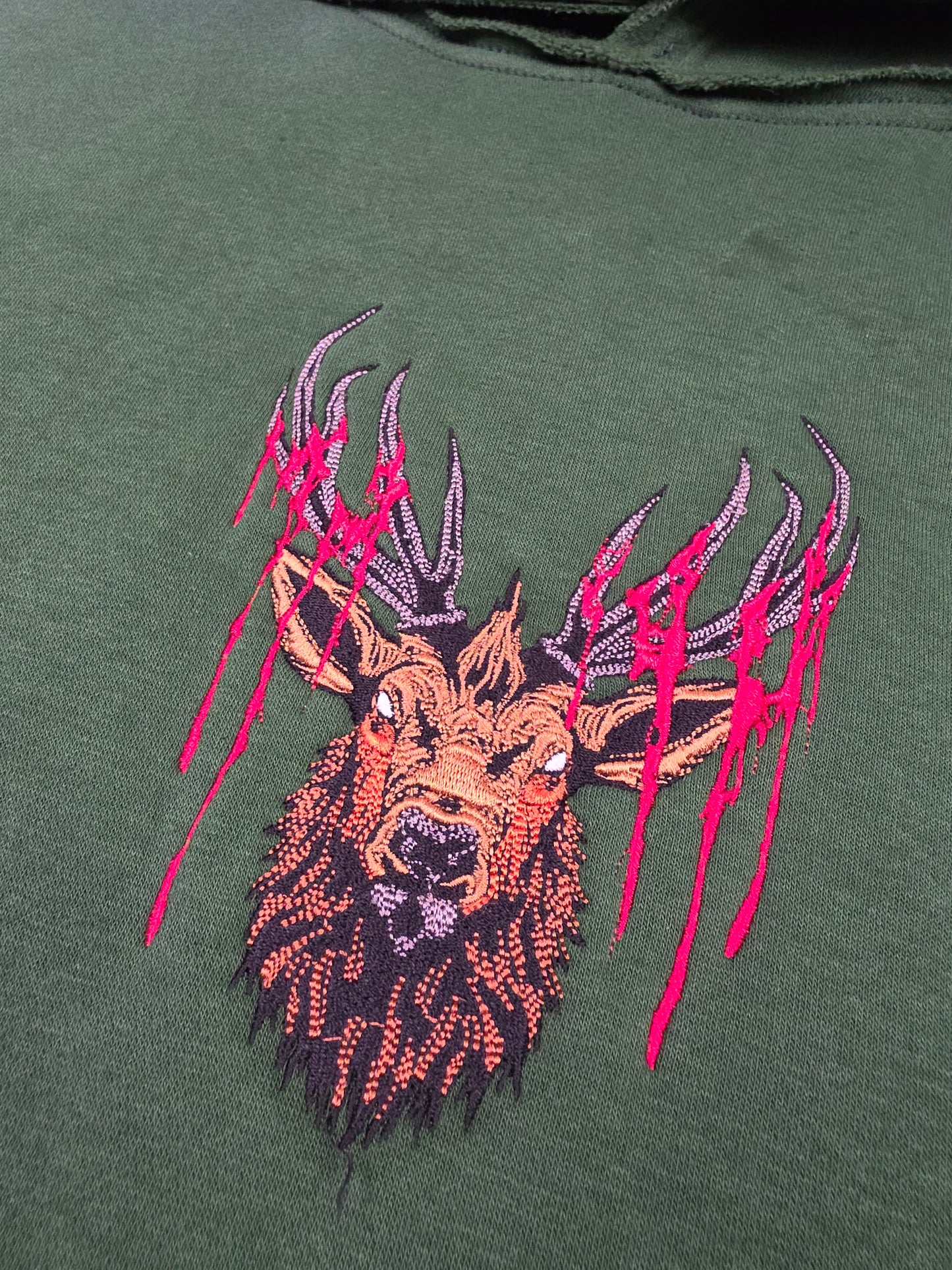 any means necessary shawn coss trophy pullover hoodie green front up close