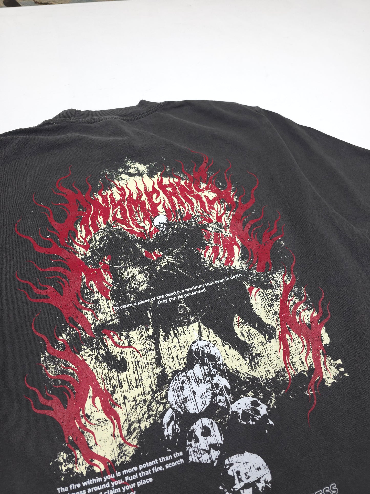 any means necessary shawn coss reclaimer t shirt shadow back up close
