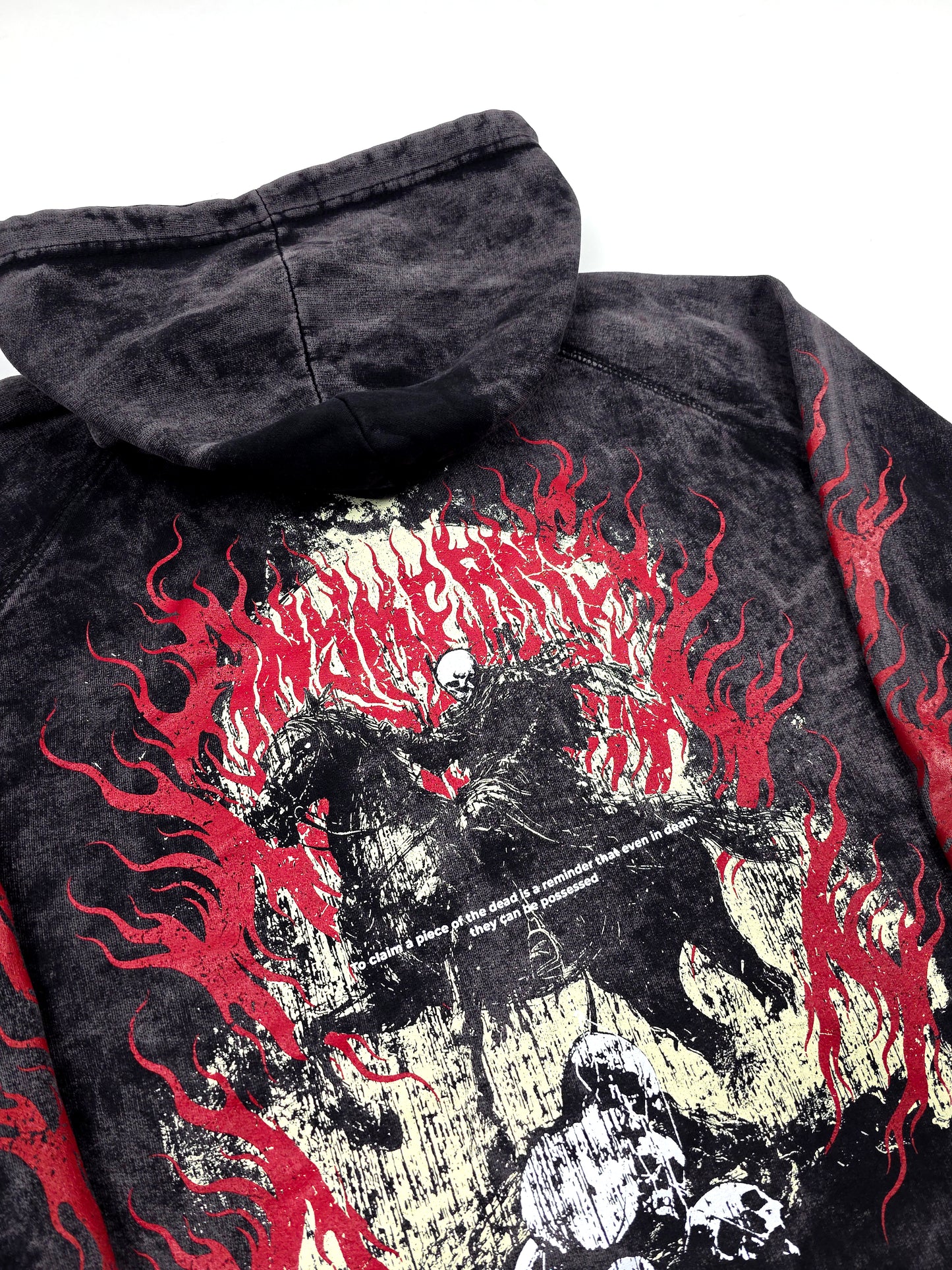 any means necessary shawn coss reclaimer pullover hoodie vintage black up close back