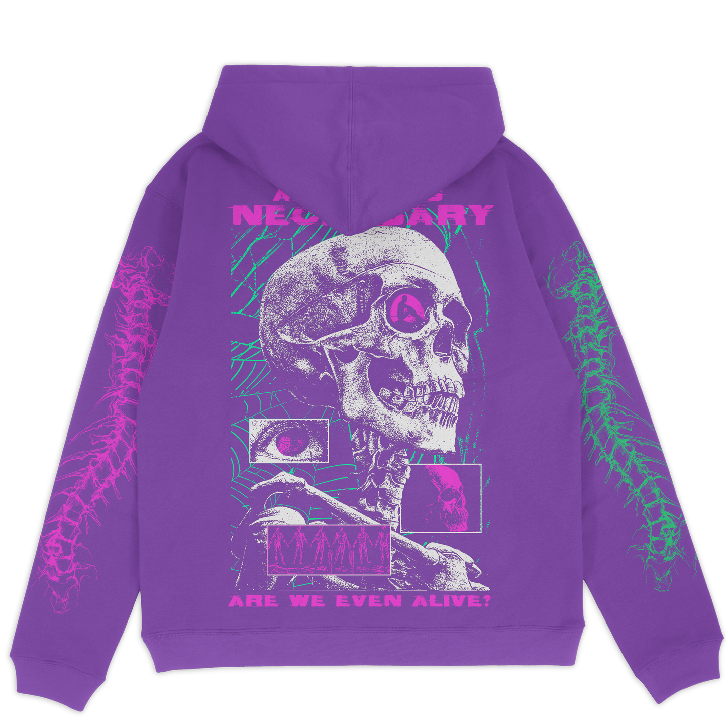 any means necessary shawn coss are we even alive pullover hoodie purple back