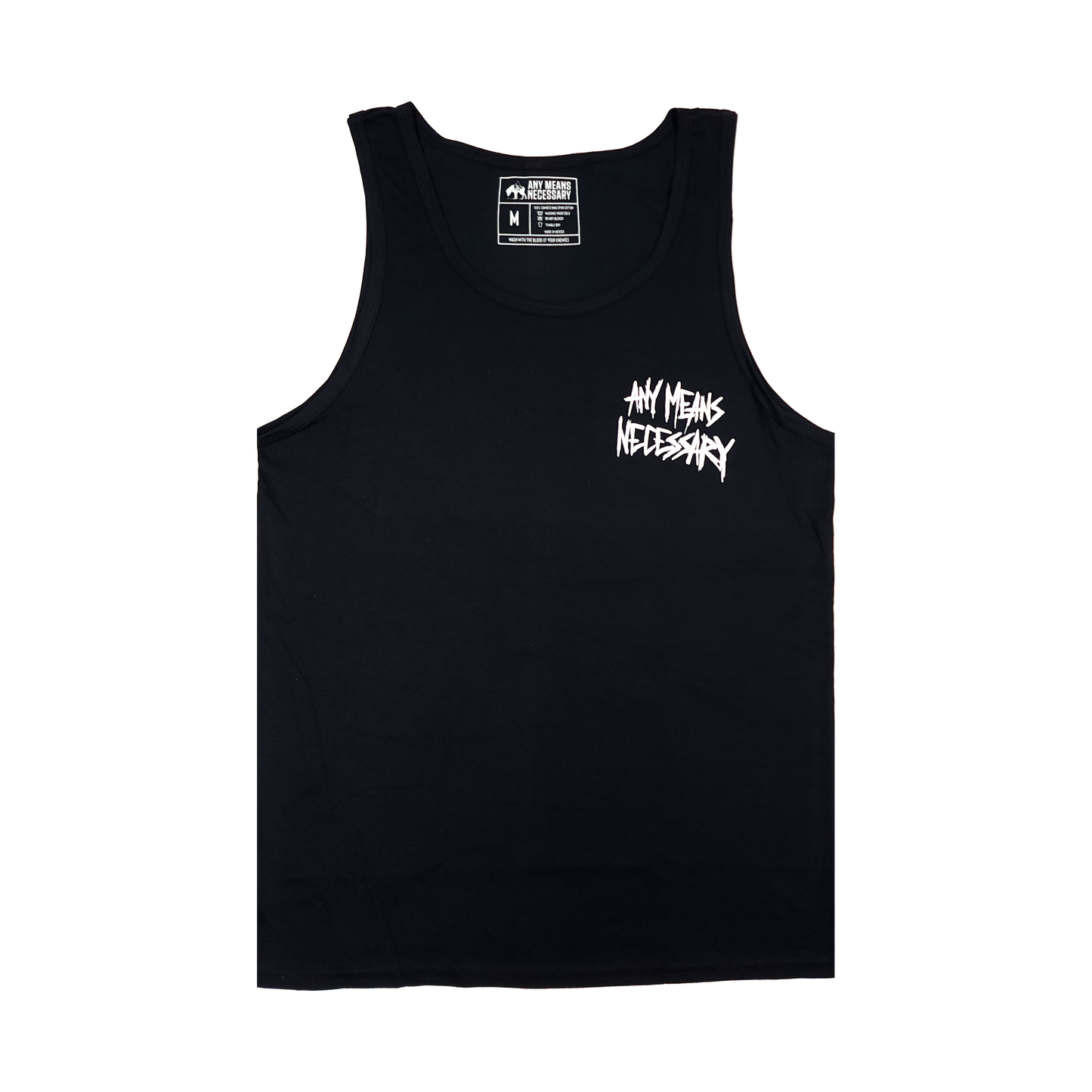 any means necessary shawn coss always smile tank top black front