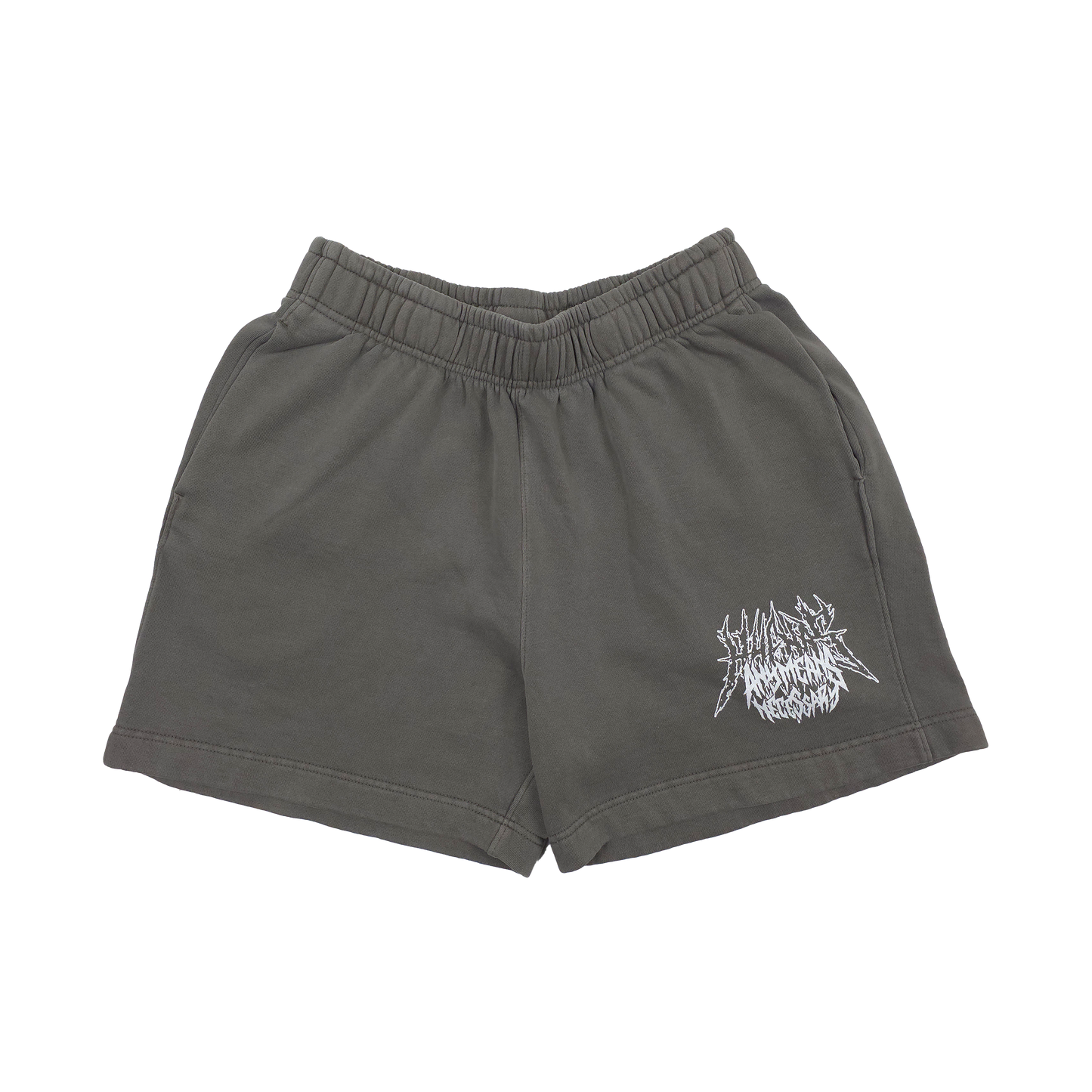 any means necessary shawn coss bone crusher sweat short faded grey