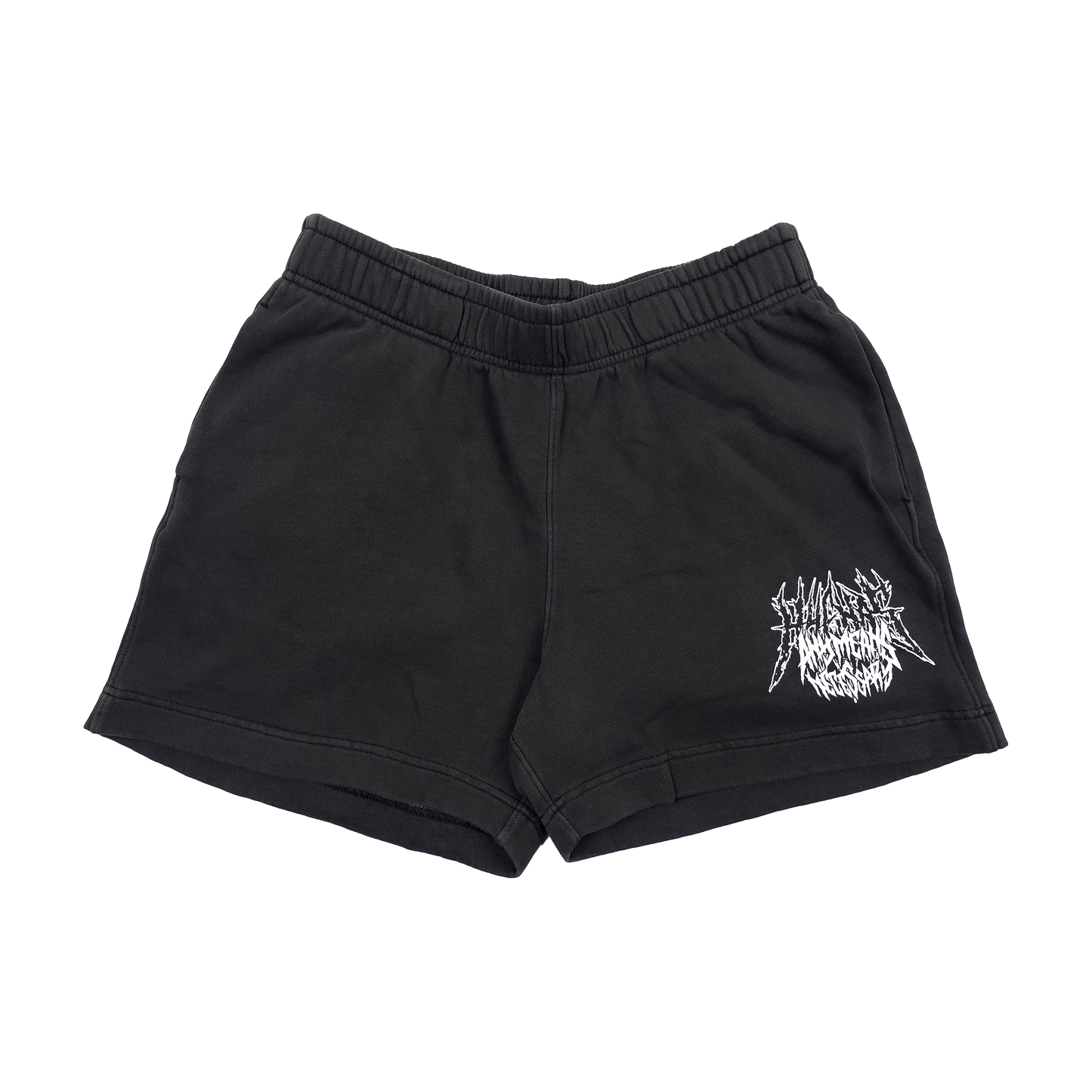 any means necessary shawn coss hyenas sweat short faded black