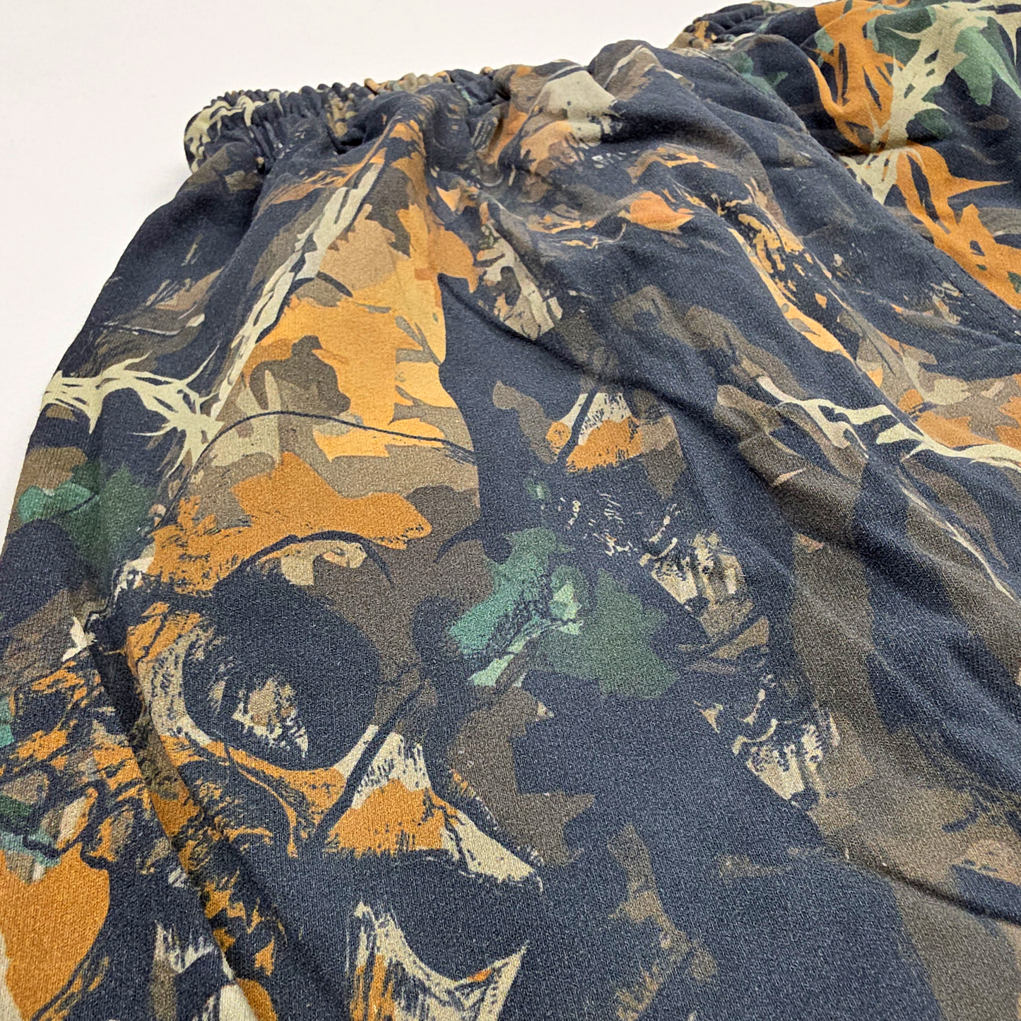any means necessary shawn coss mayhem french terry shorts camo up close