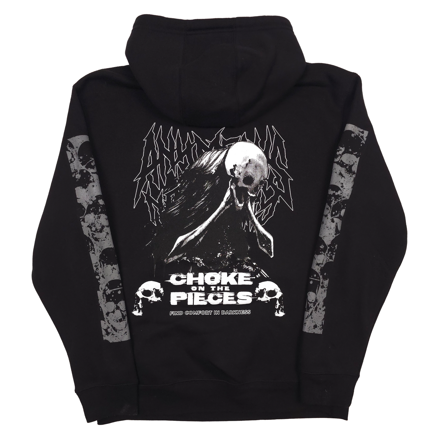 any means necessary shawn coss choke pullover hoodie black back