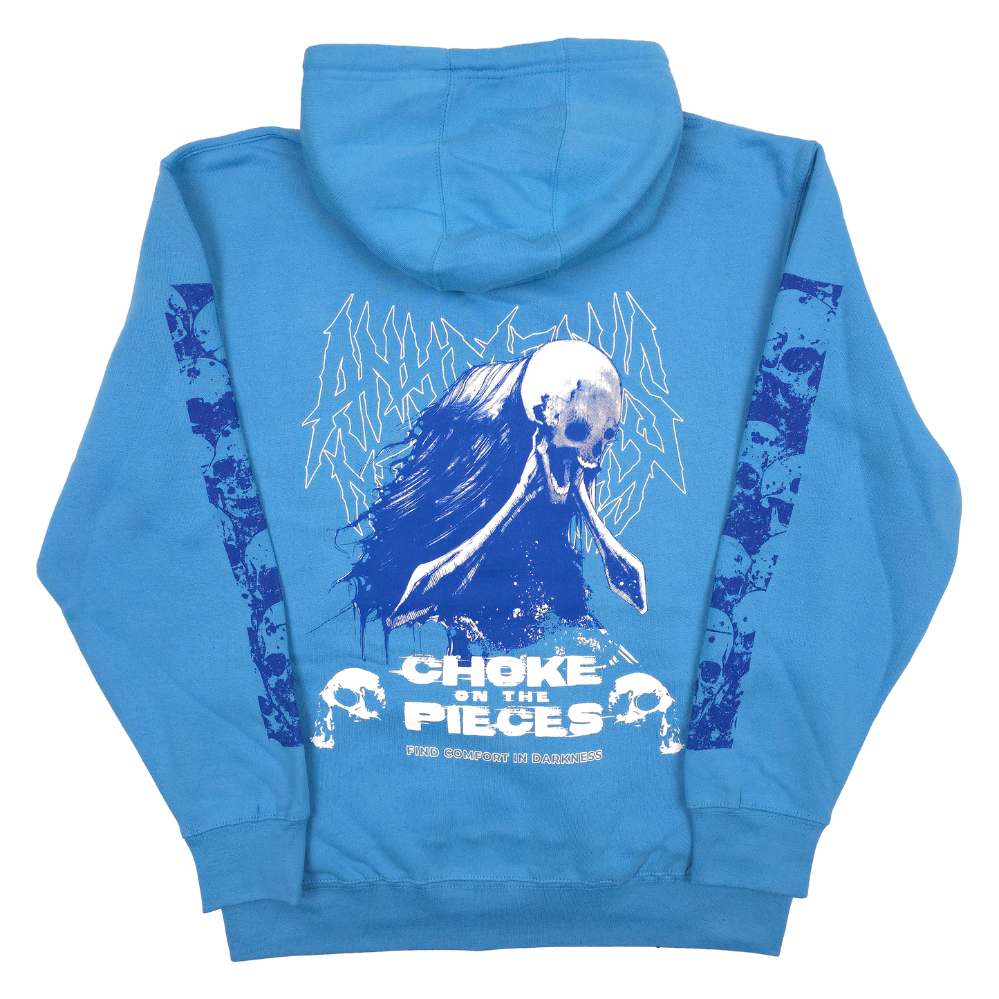 any means necessary shawn coss choke pullover hoodie ocean blue back