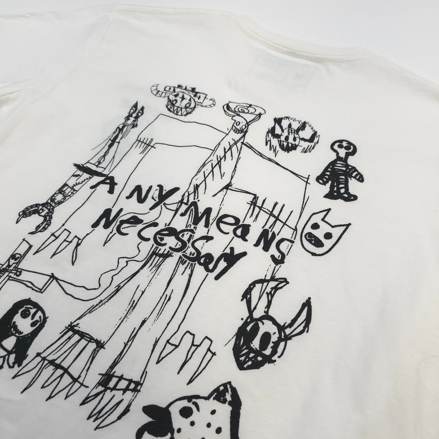 any means necessary shawn coss corrupted youth t shirt white back close up