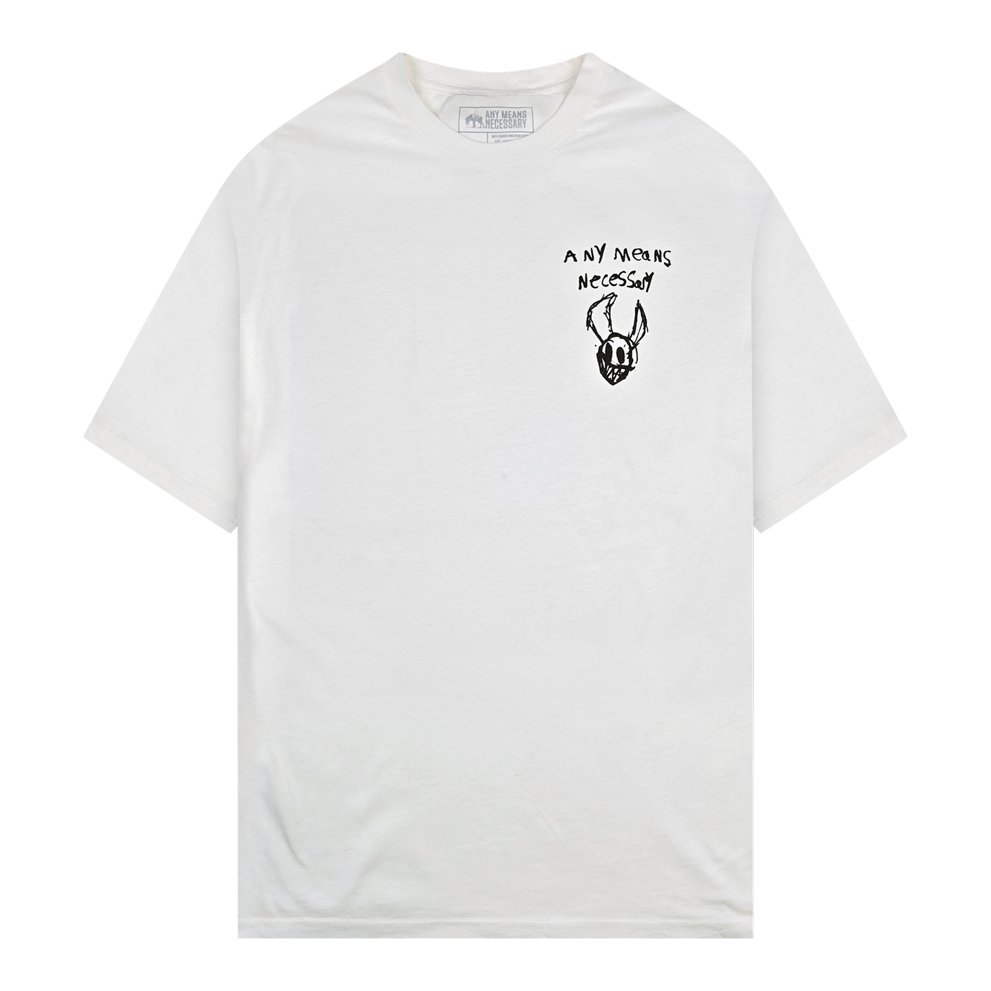 any means necessary shawn coss corrupted youth t shirt white front