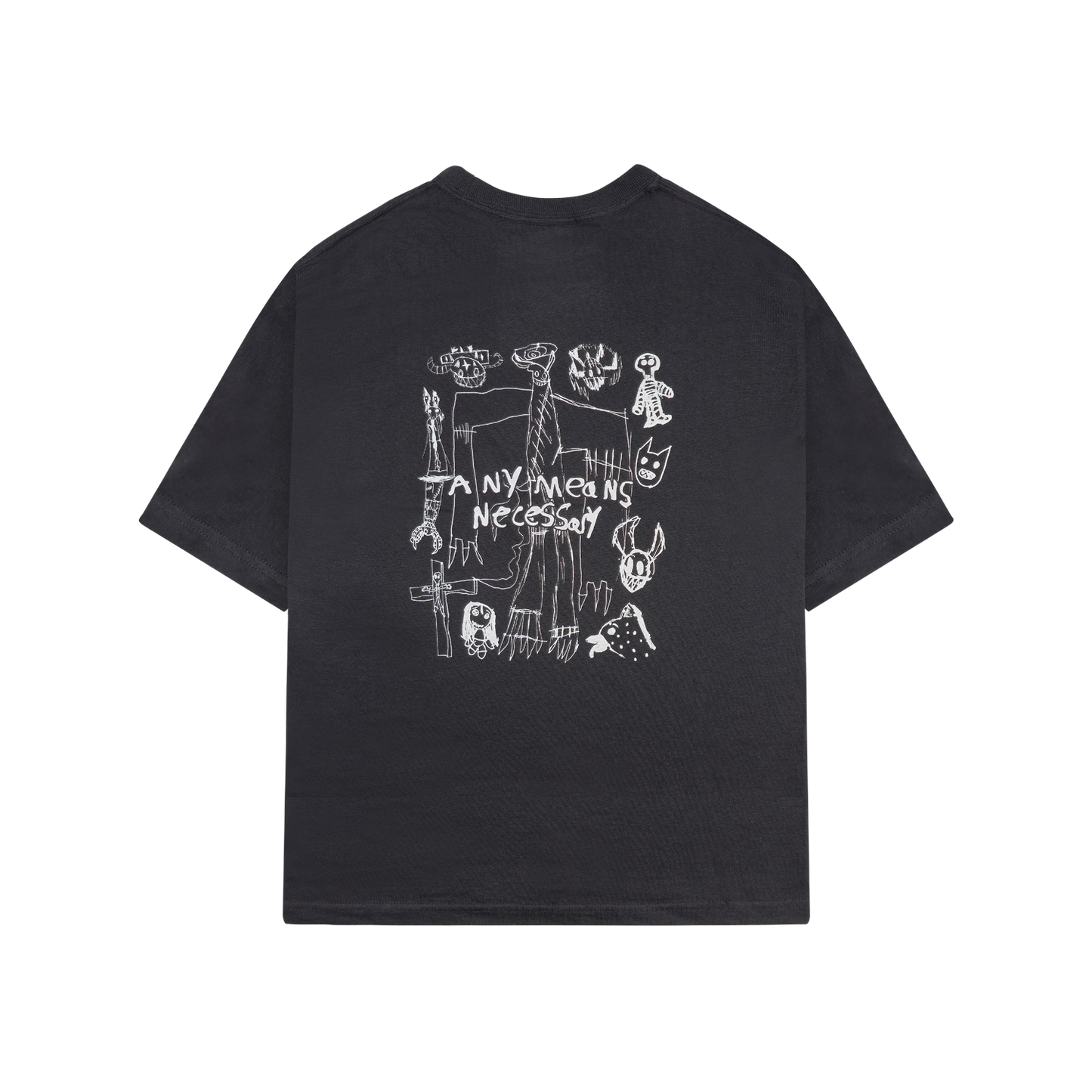 any means necessary shawn coss corrupted youth kids t shirt black back