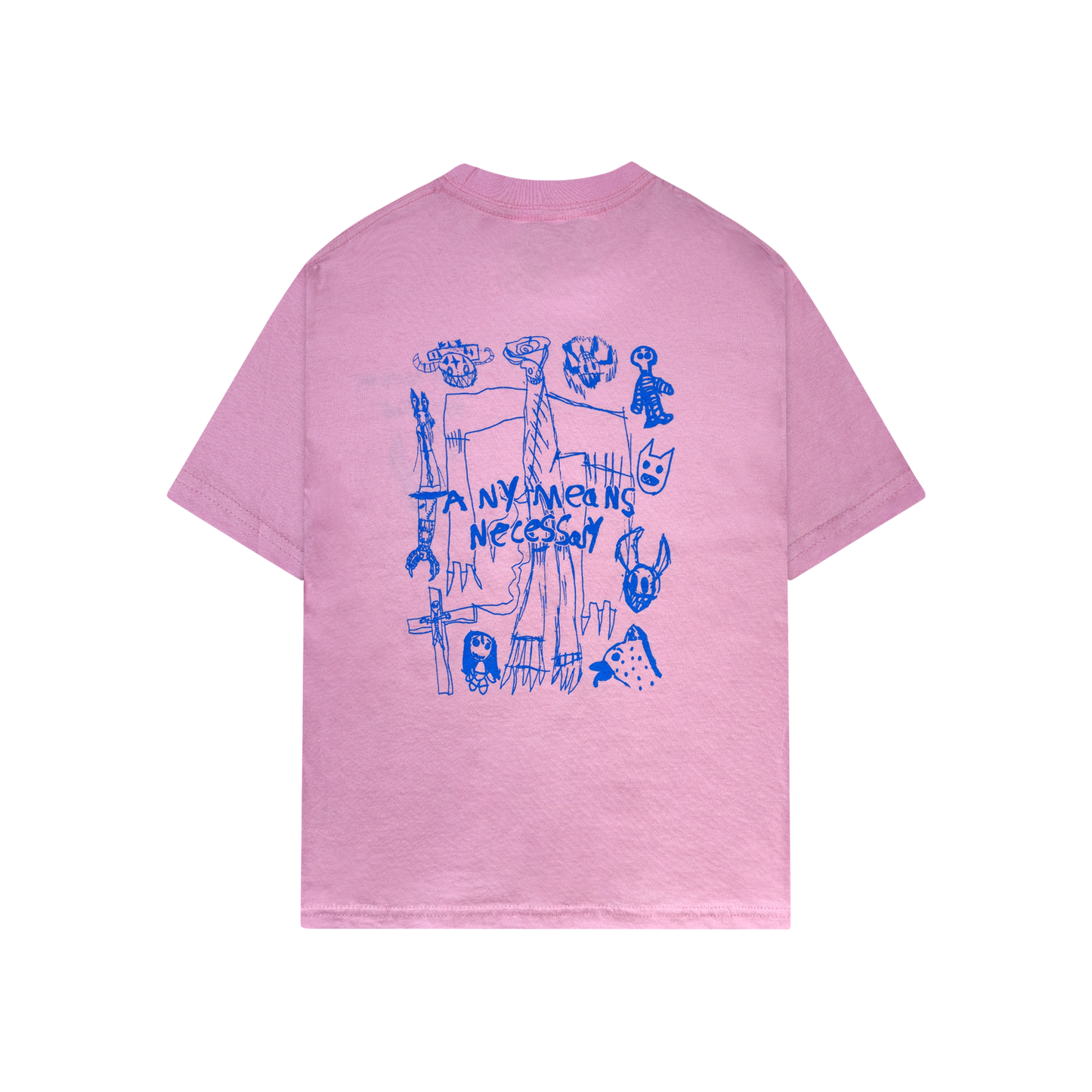 any means necessary shawn coss corrupted youth kids t shirt pink back