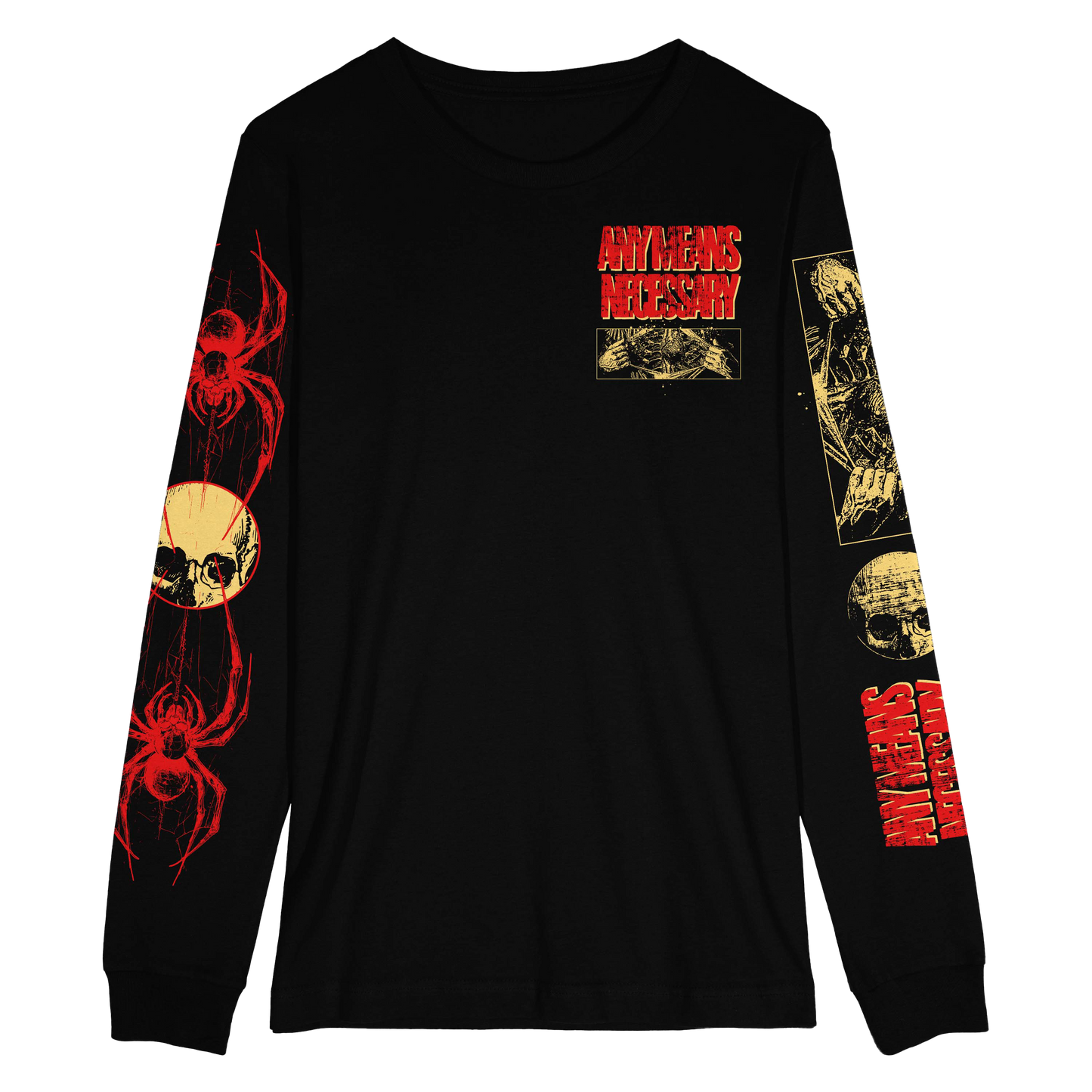 any means necessary shawn coss death weaver long sleeve t shirt black front