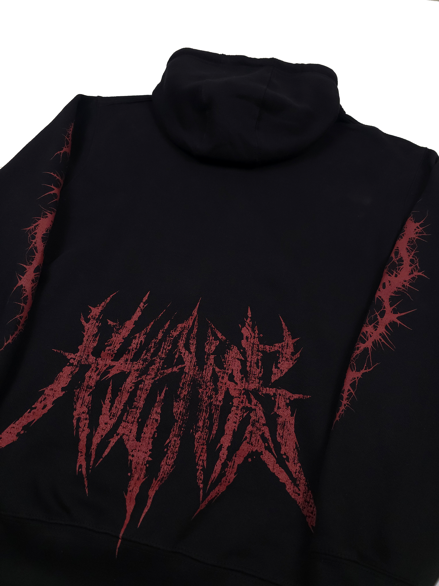 any means necessary shawn coss demise pullover hoodie black back up close