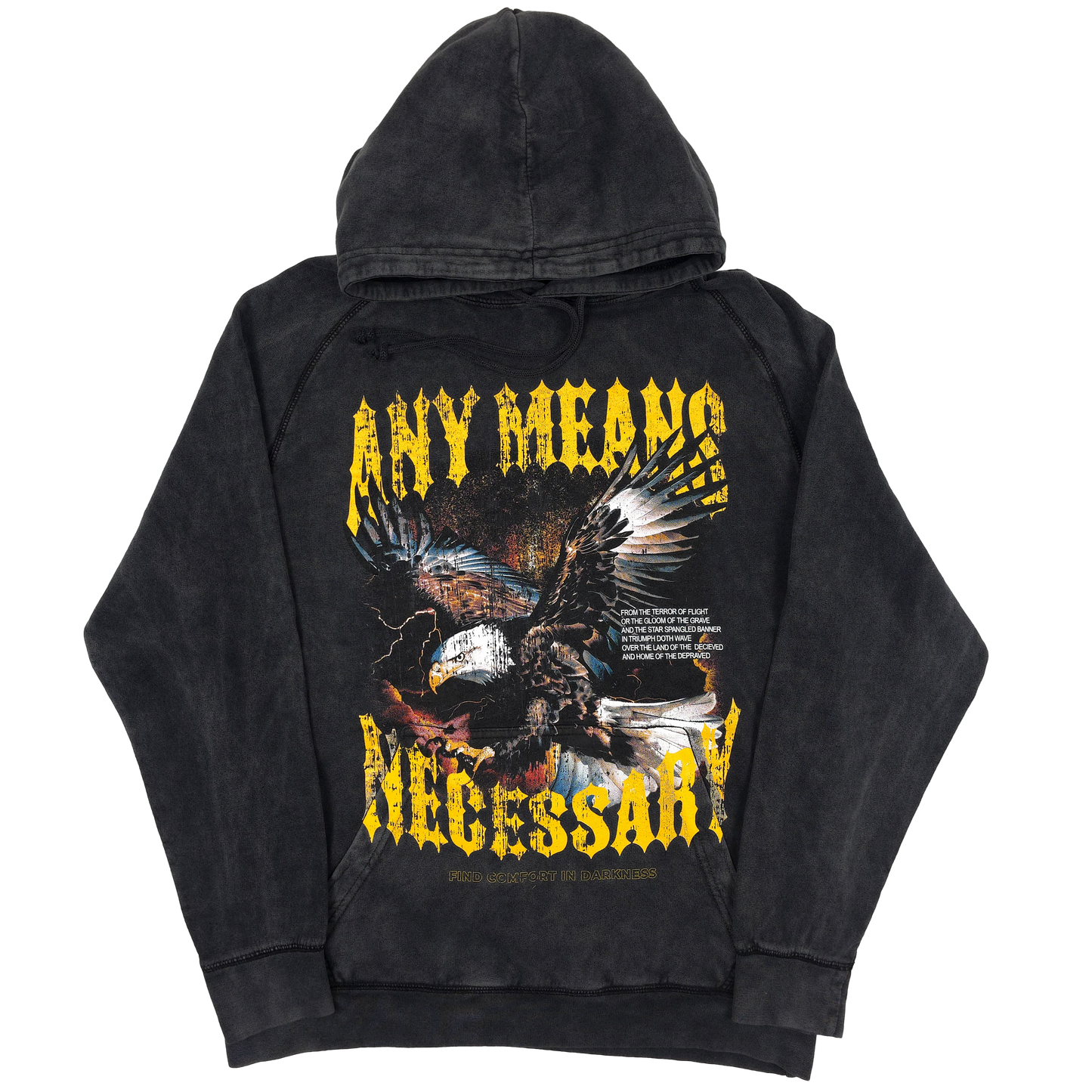 any means necessary shawn coss depraved pullover hoodie vintage black front