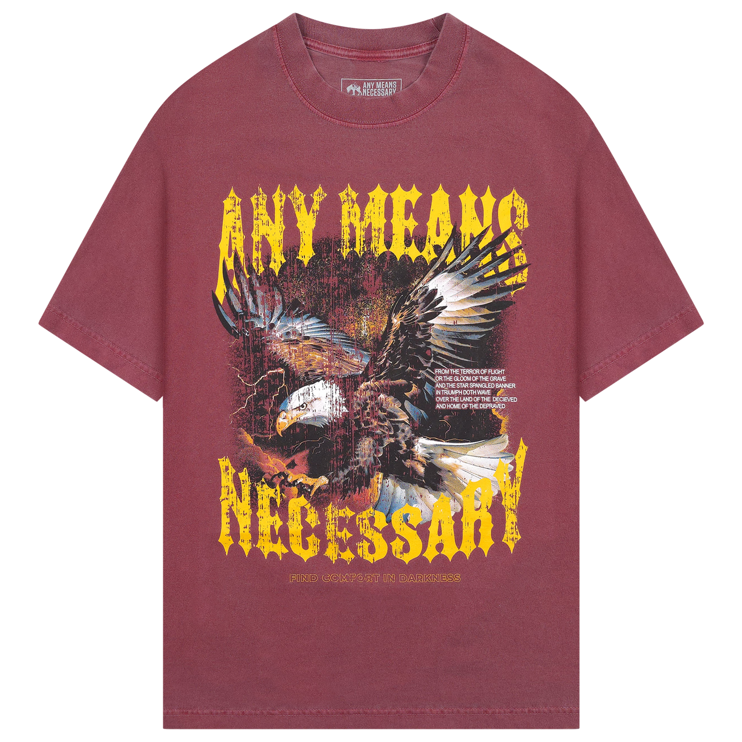 any means necessary shawn coss depraved t shirt clay red