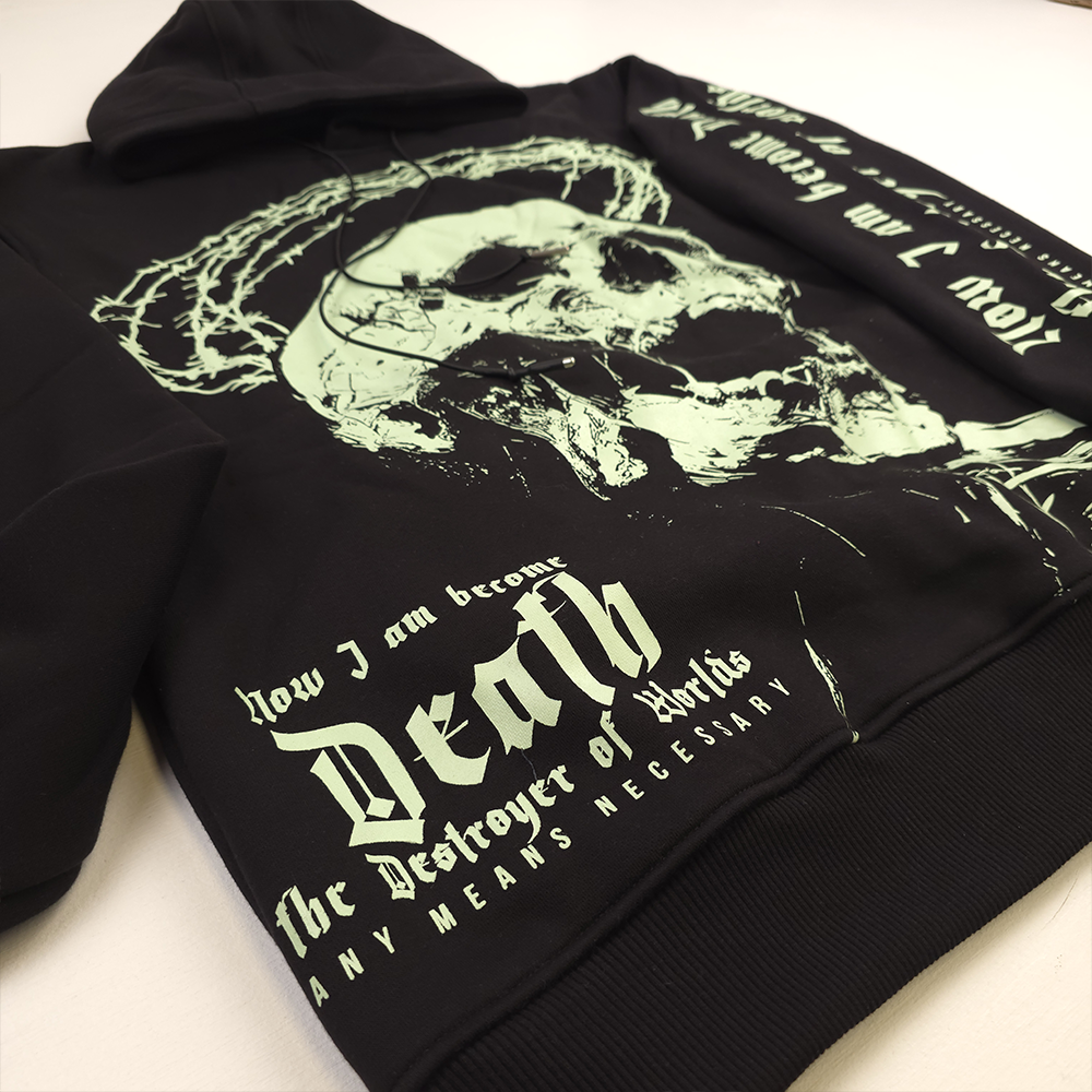 any means necessary shawn coss destroyer of worlds Oppenheimer pullover hoodie black up close