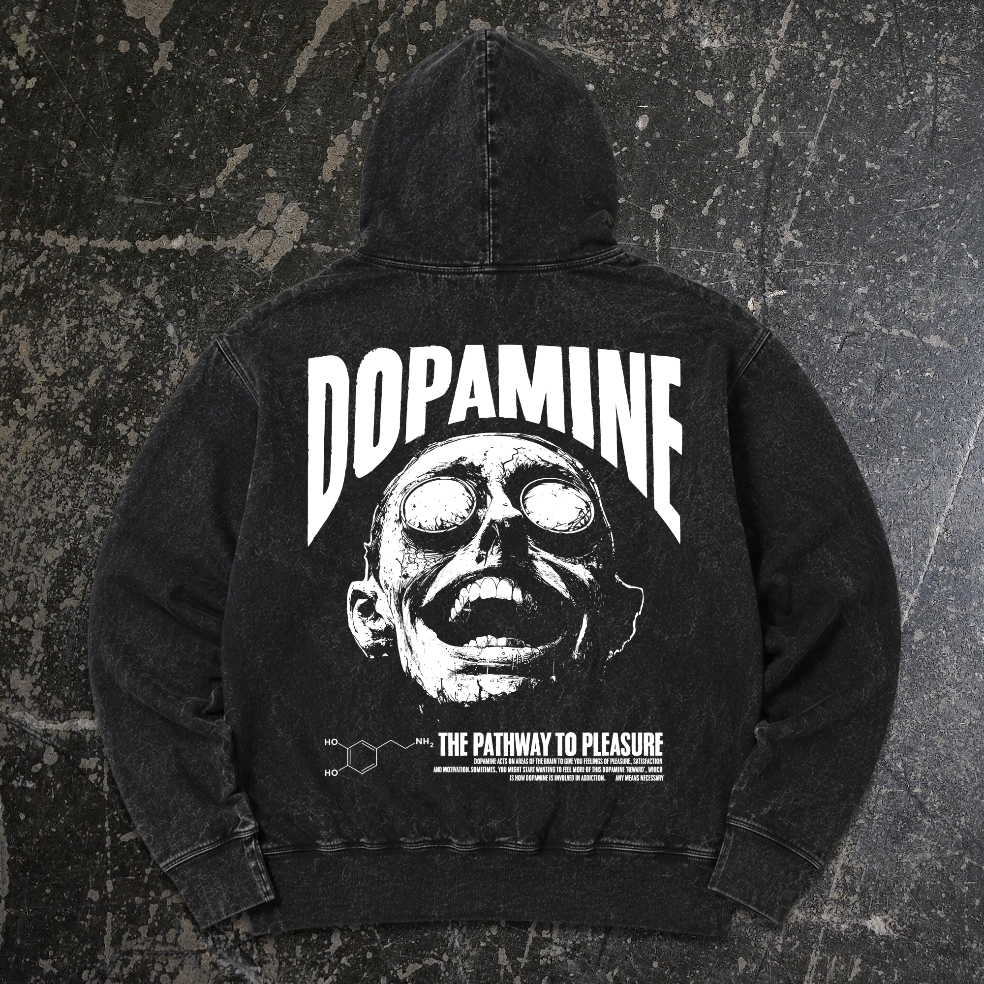 Dopamine Pullover Hoodie Vintage Black – Any Means Necessary Clothing