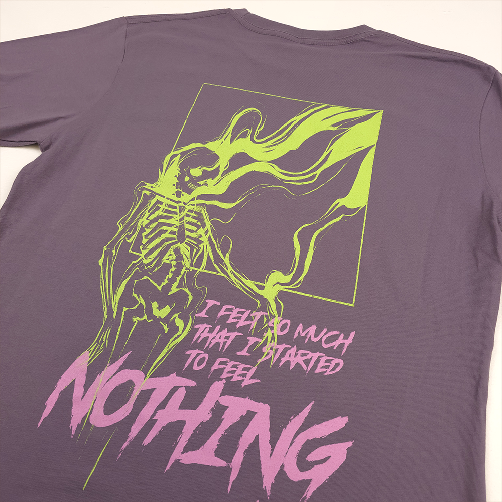 any means necessary shawn coss felt so much t shirt lavender back up close