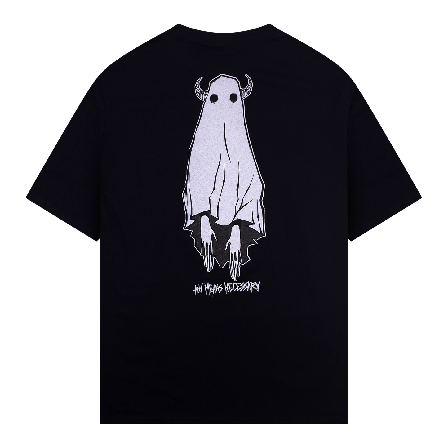 any means necessary shawn coss let me be the ghost that haunts you ghost boy t shirt black back