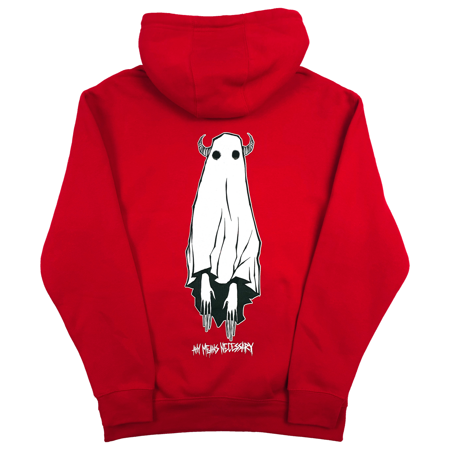 any means necessary shawn coss let me be the ghost that haunts you ghost boy pullover hoodie red back