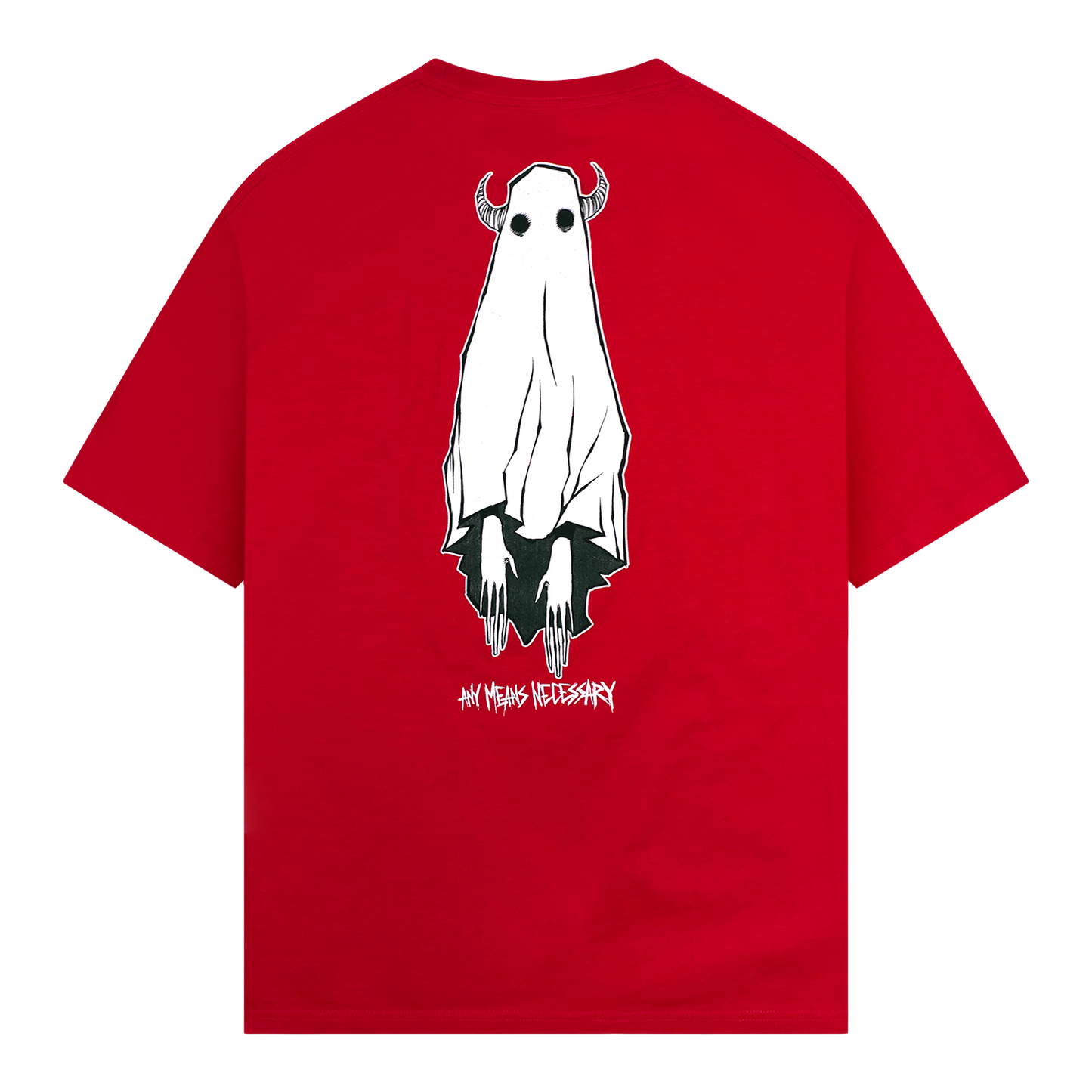any means necessary shawn coss let me be the ghost that haunts you ghost boy t shirt red back