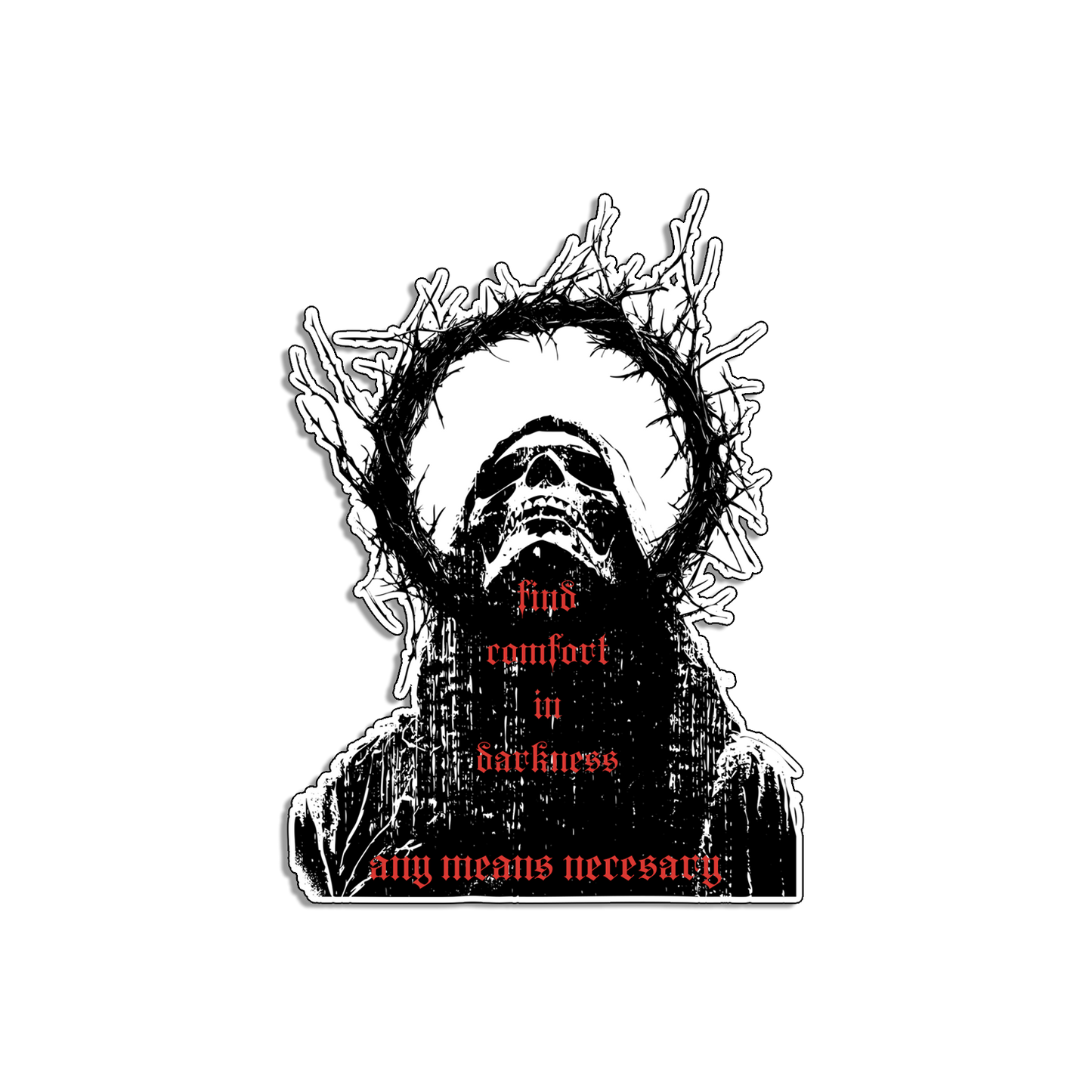 any means necessary shawn coss halo die cut sticker