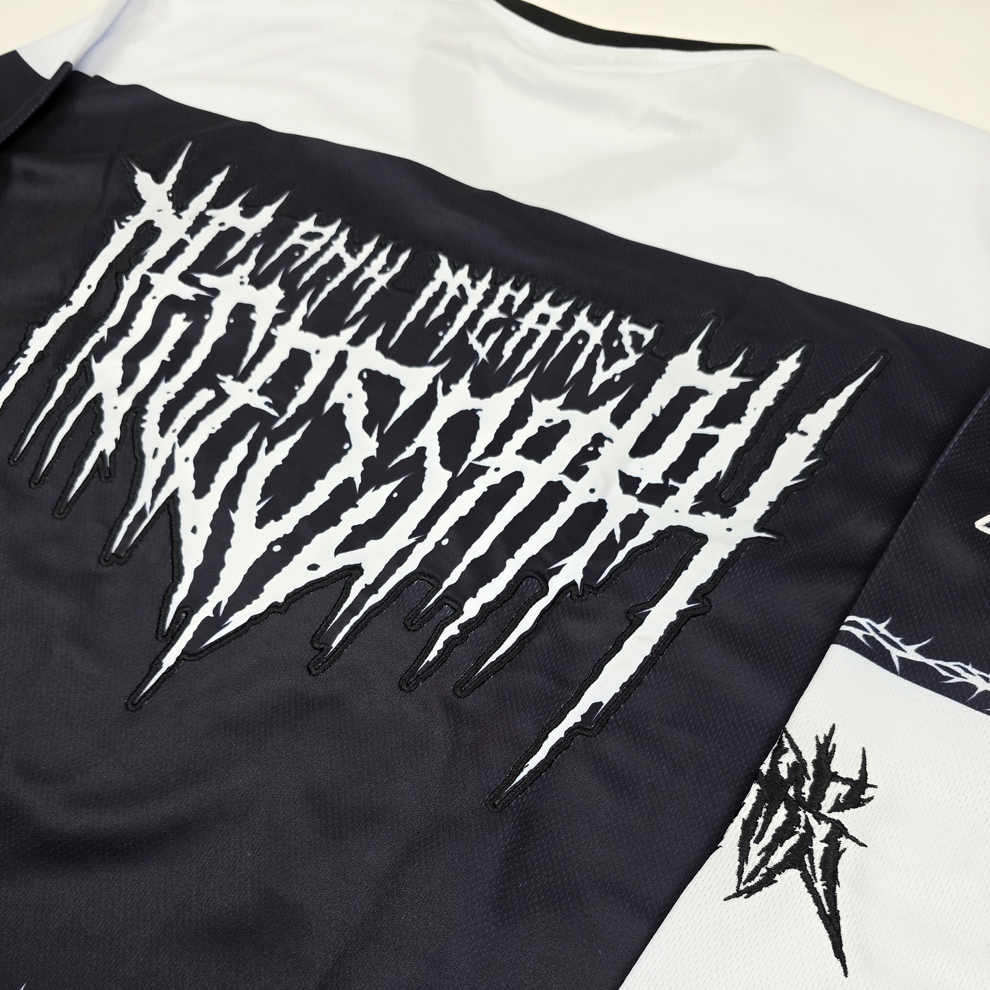 any means necessary shawn coss goon squad hockey jersey up close back
