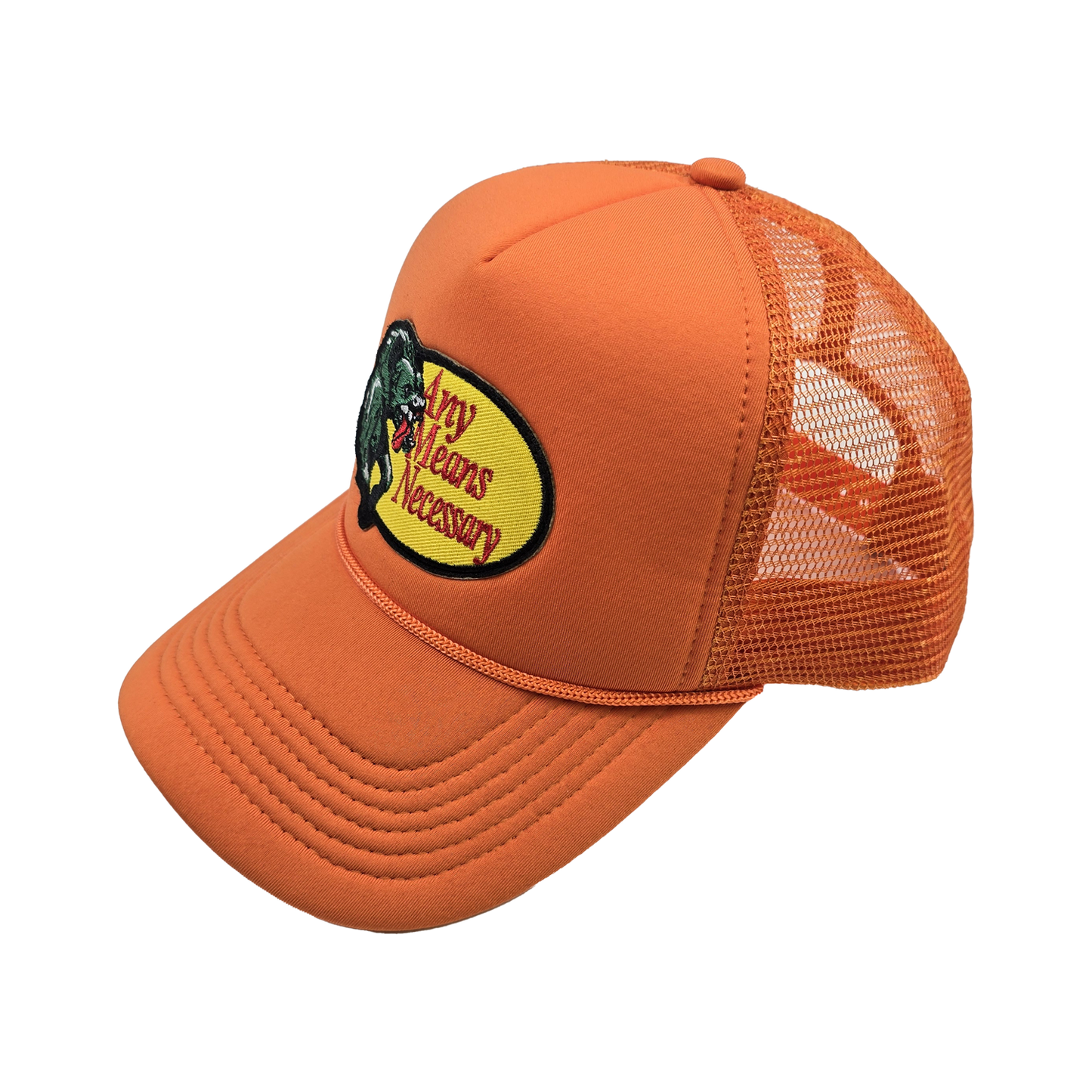 any means necessary shawn coss hyena pro bass pro mesh foam trucker hat orange side
