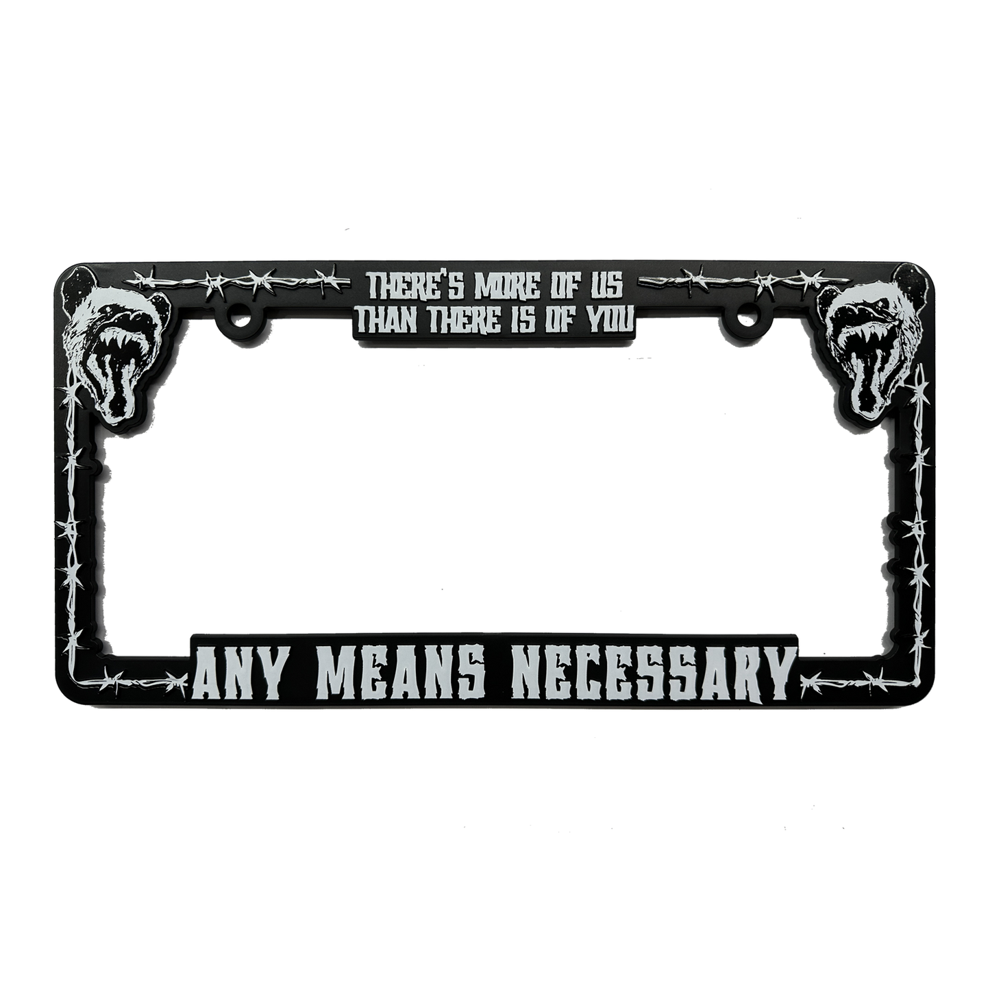 any means necessary shawn coss more of us license plate holder
