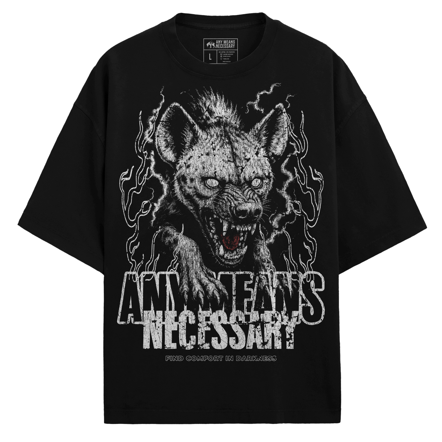 any means necessary shawn coss lurker hyena t shirt black