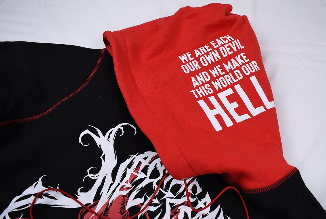 any means necessary shawn coss mosh pit pullover hoodie black hood print