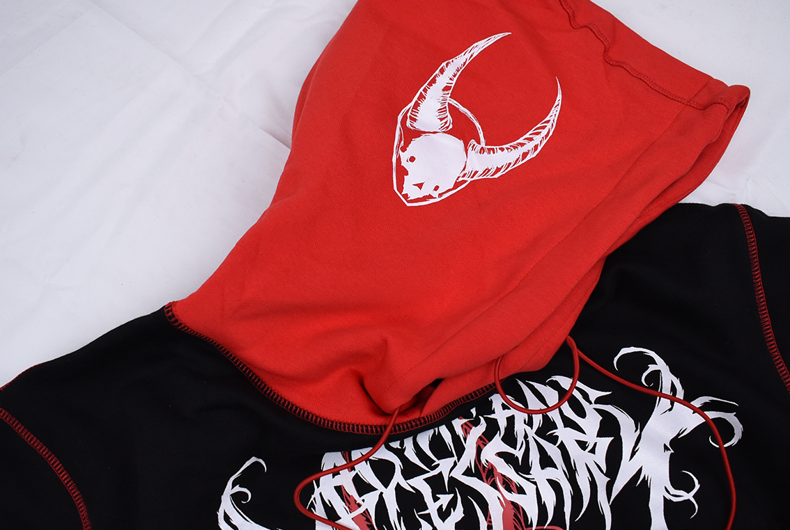 any means necessary shawn coss mosh pit pullover hoodie black hood print