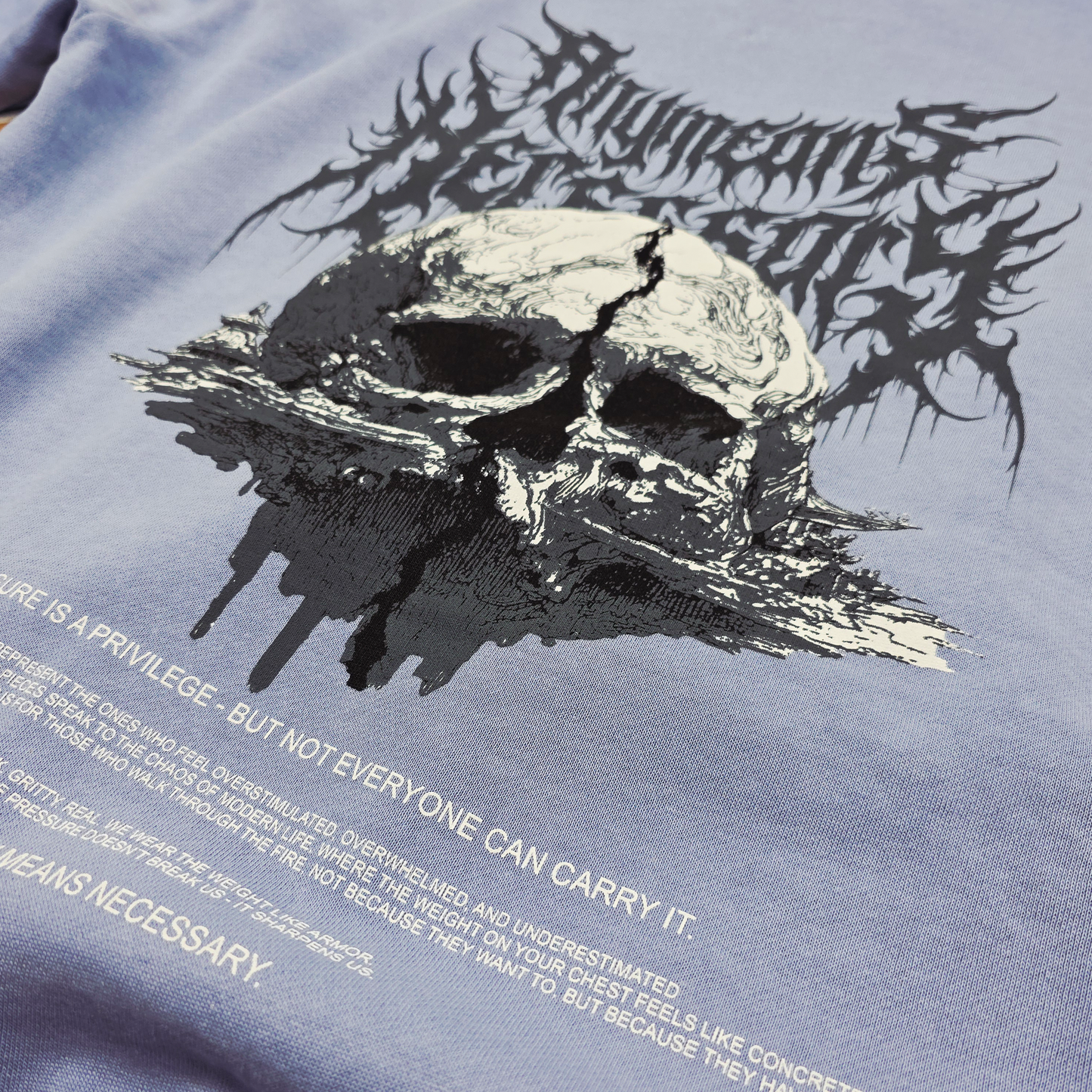 any means necessary shawn coss pressure is a privilege pullover hoodie grape back up close