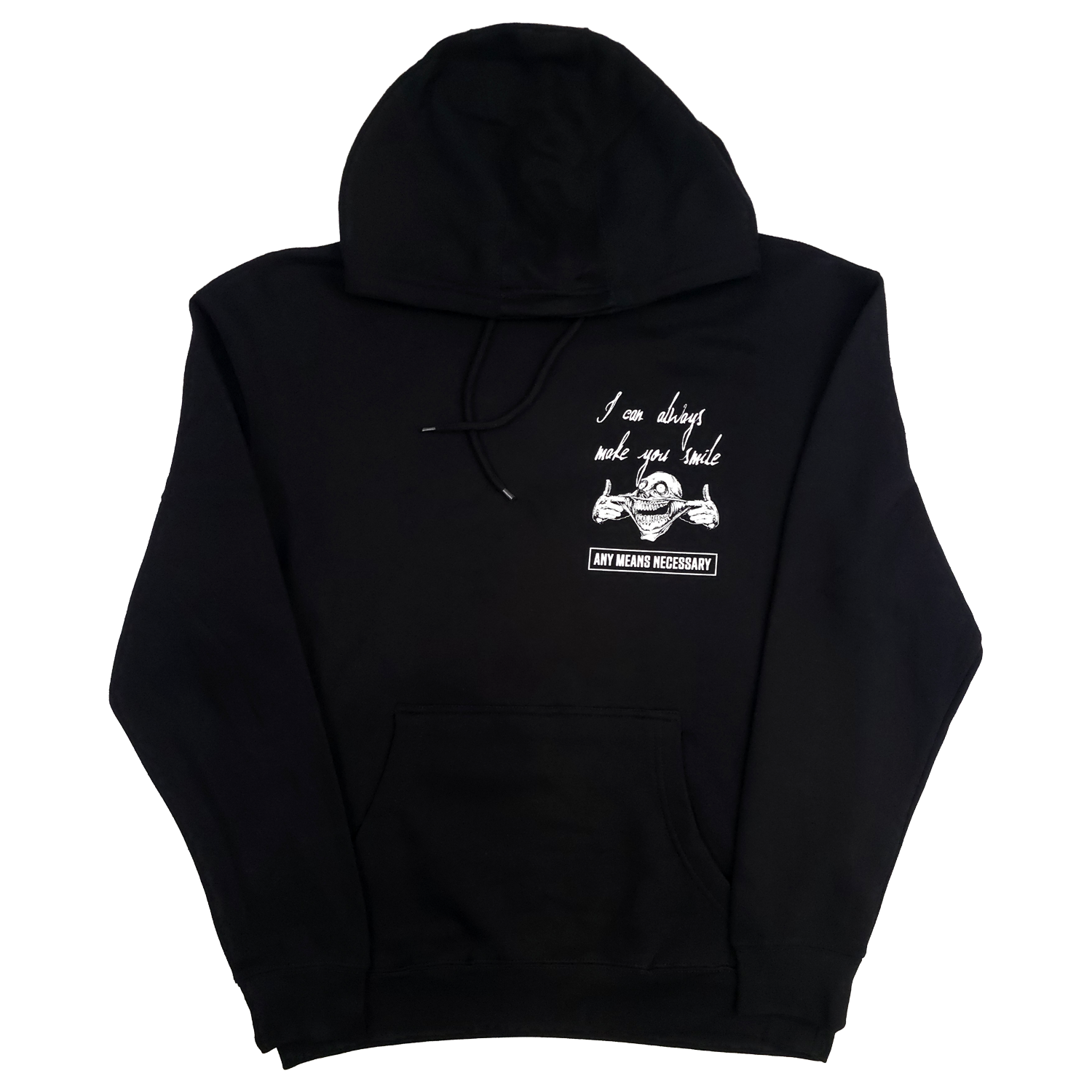 Always Smile Pullover Hoodie Black – Any Means Necessary Clothing