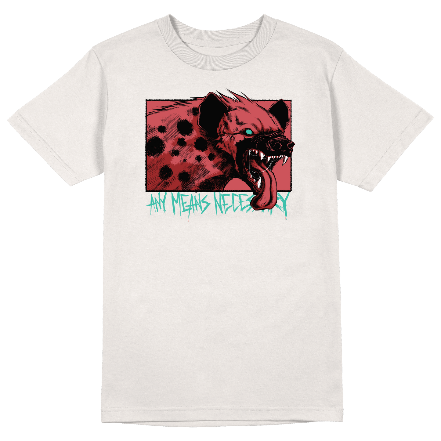 any means necessary shawn coss snarl hyena t shirt black natural