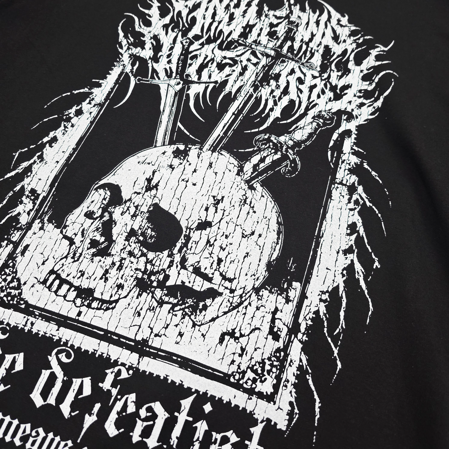 any means necessary shawn coss kris wilson cyanide and happiness defeatist t shirt black up close front