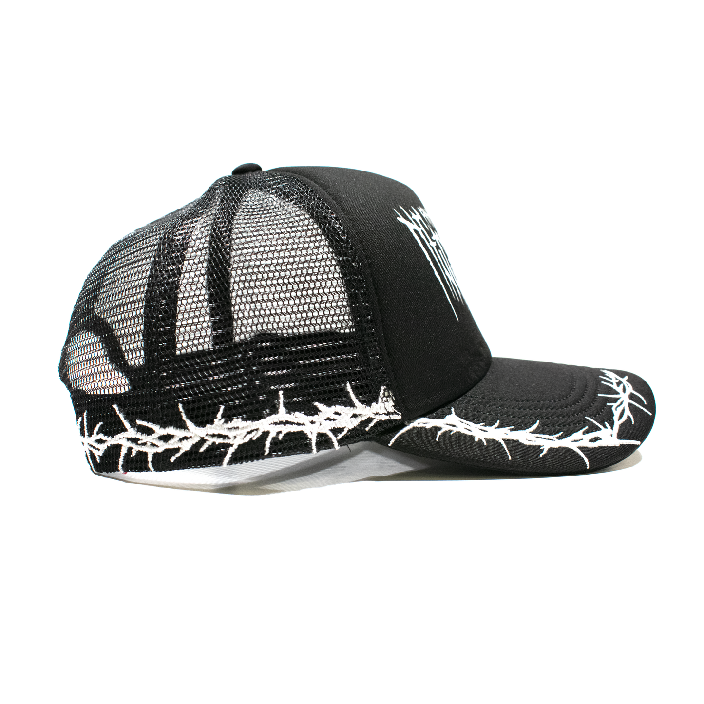 any means necessary shawn coss thorns mesh foam trucker hat black side
