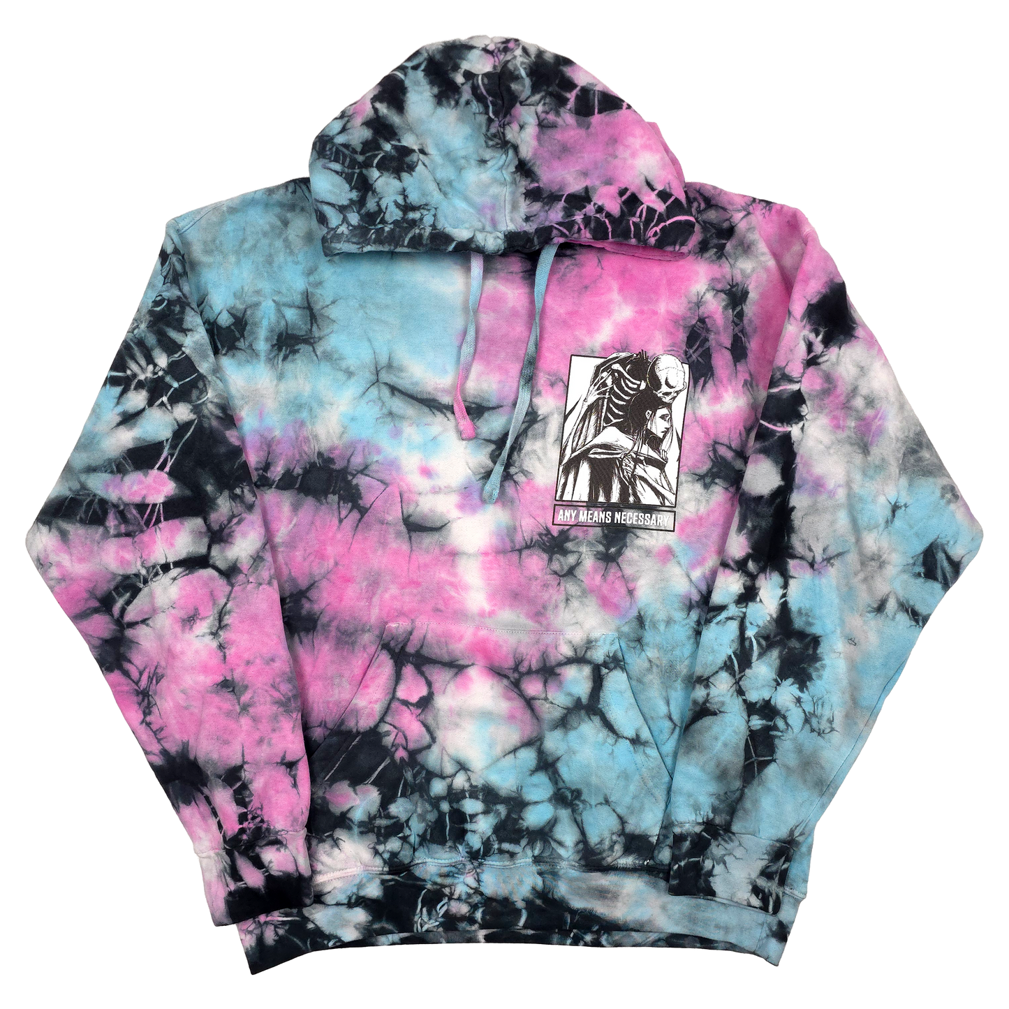 any means necessary shawn coss thought of you pullover hoodie tie dye pacific front