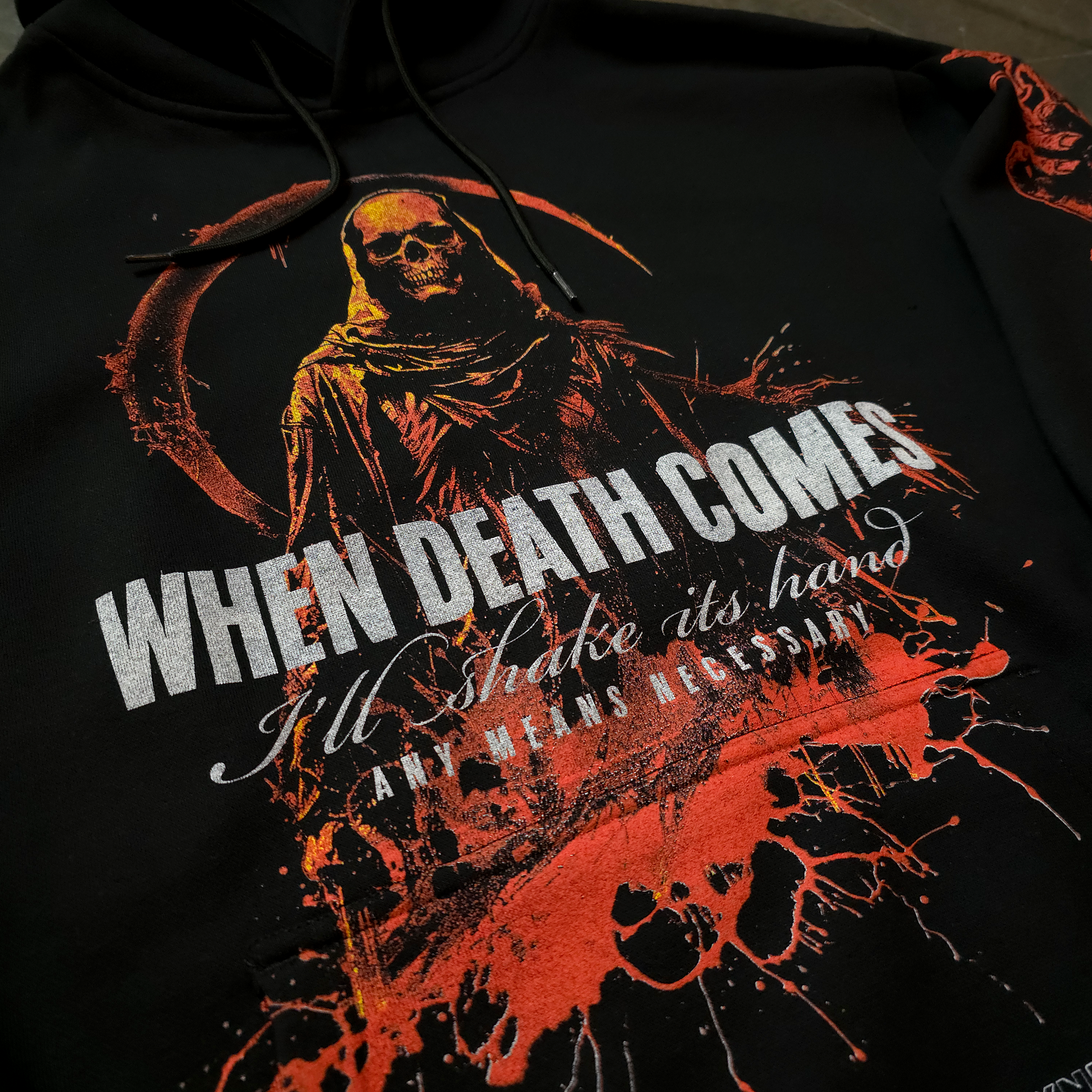 When Death Comes Pullover Hoodie – Any Means Necessary Clothing