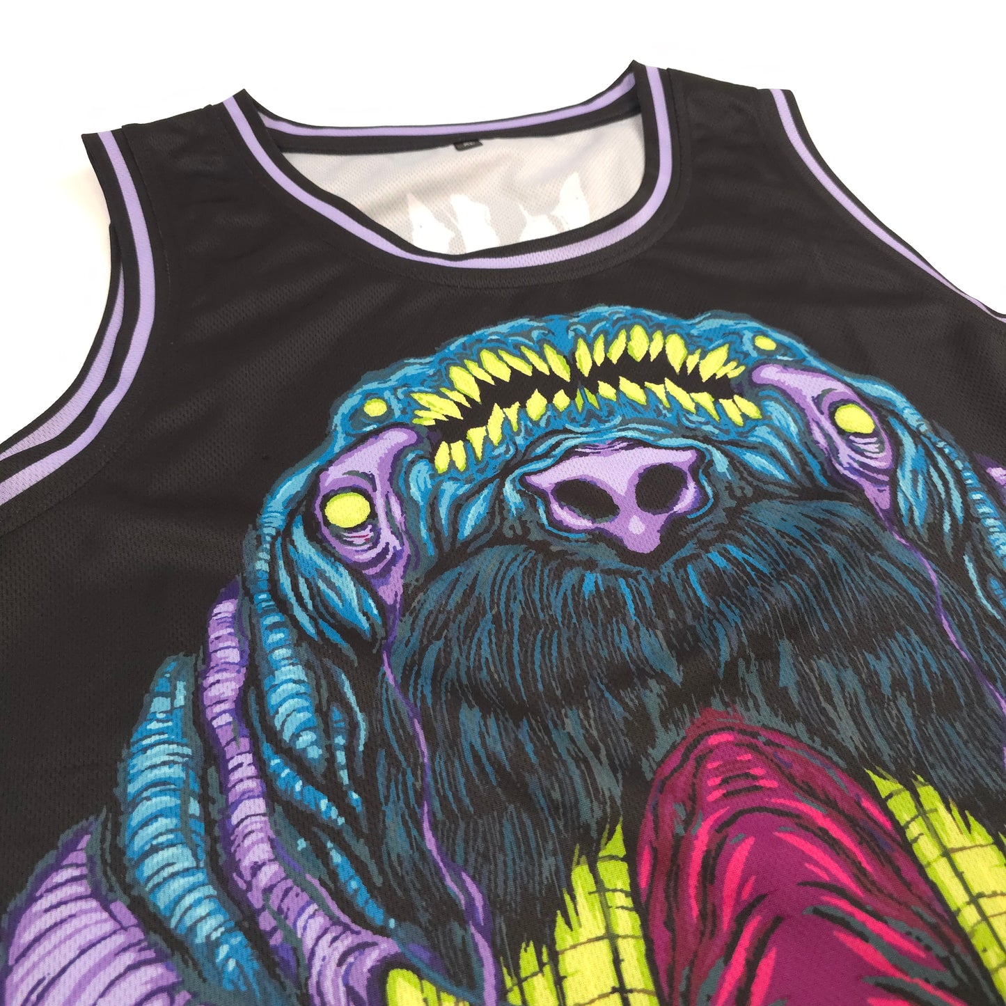 any means necessary shawn coss walrus basketball jersey front up close