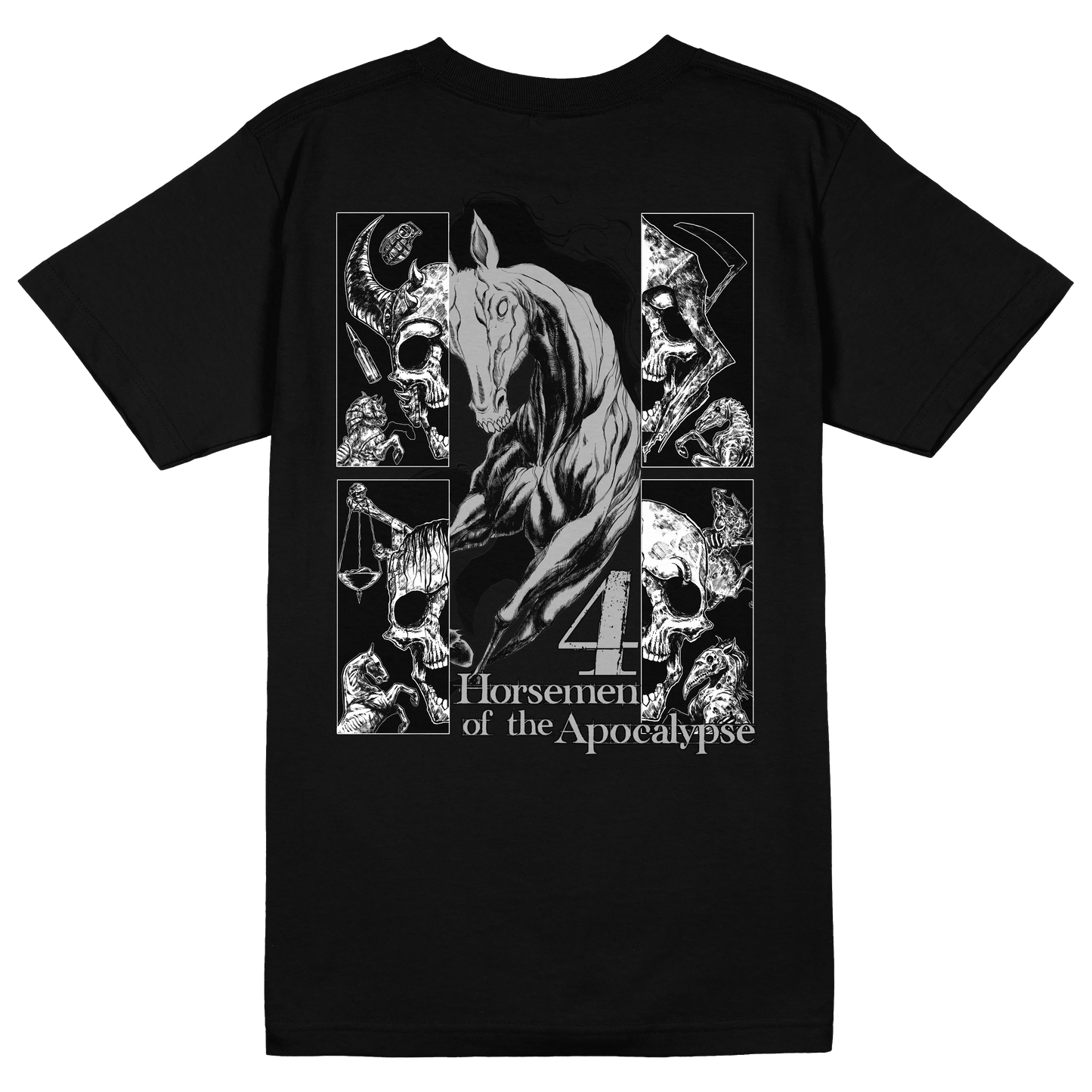 any means necessary shawn coss 4 horsemen pestilence famine war death t shirt black