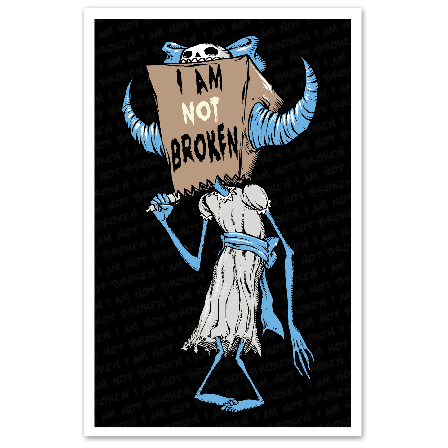 Emotional Baggage 11x17 Any Means Necessary Shawn Coss Print Poster Inktober