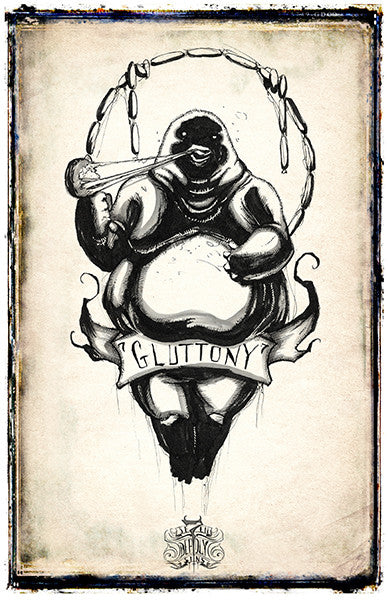 any means necessary se7en seven deadly sins prints gluttony