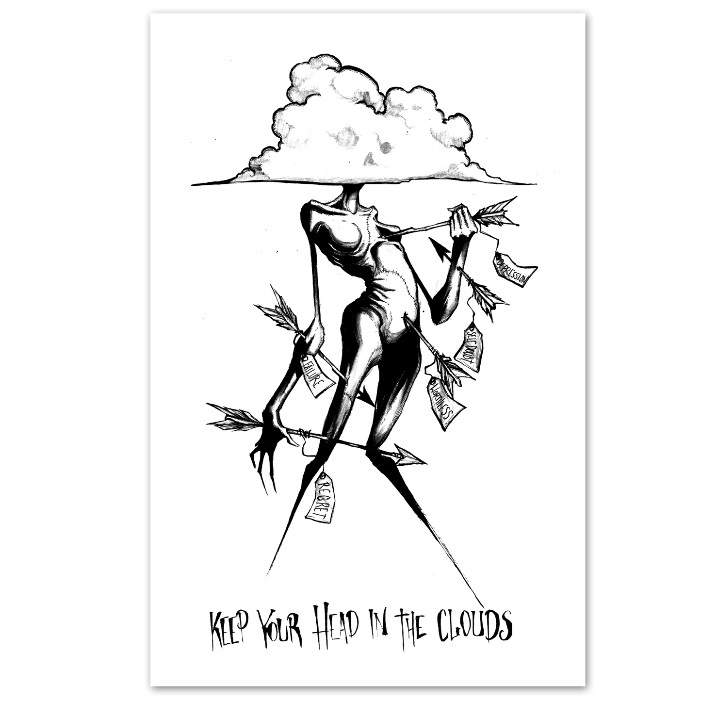any means necessary shawn coss head in the clouds 11x17 print poster