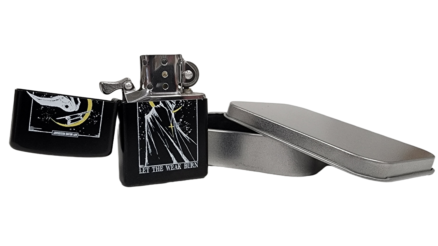 any means necessary shawn coss let the weak burn zippo style lighter