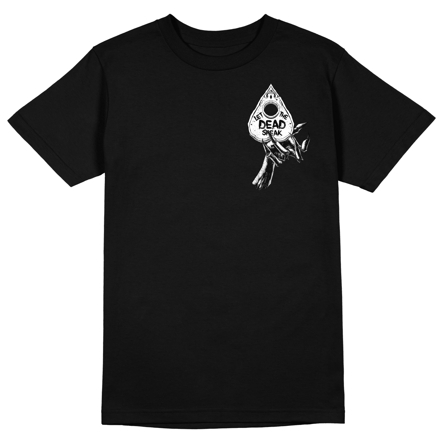 any means necessary shawn coss ouija t shirt black front
