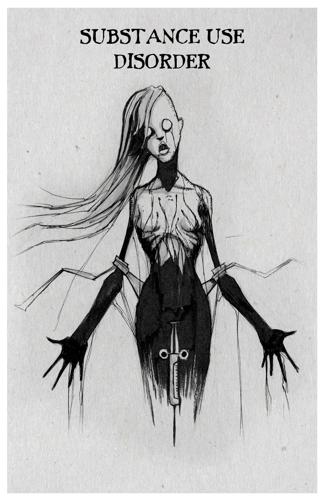 any means necessary inktober illness poster print substance use disorder