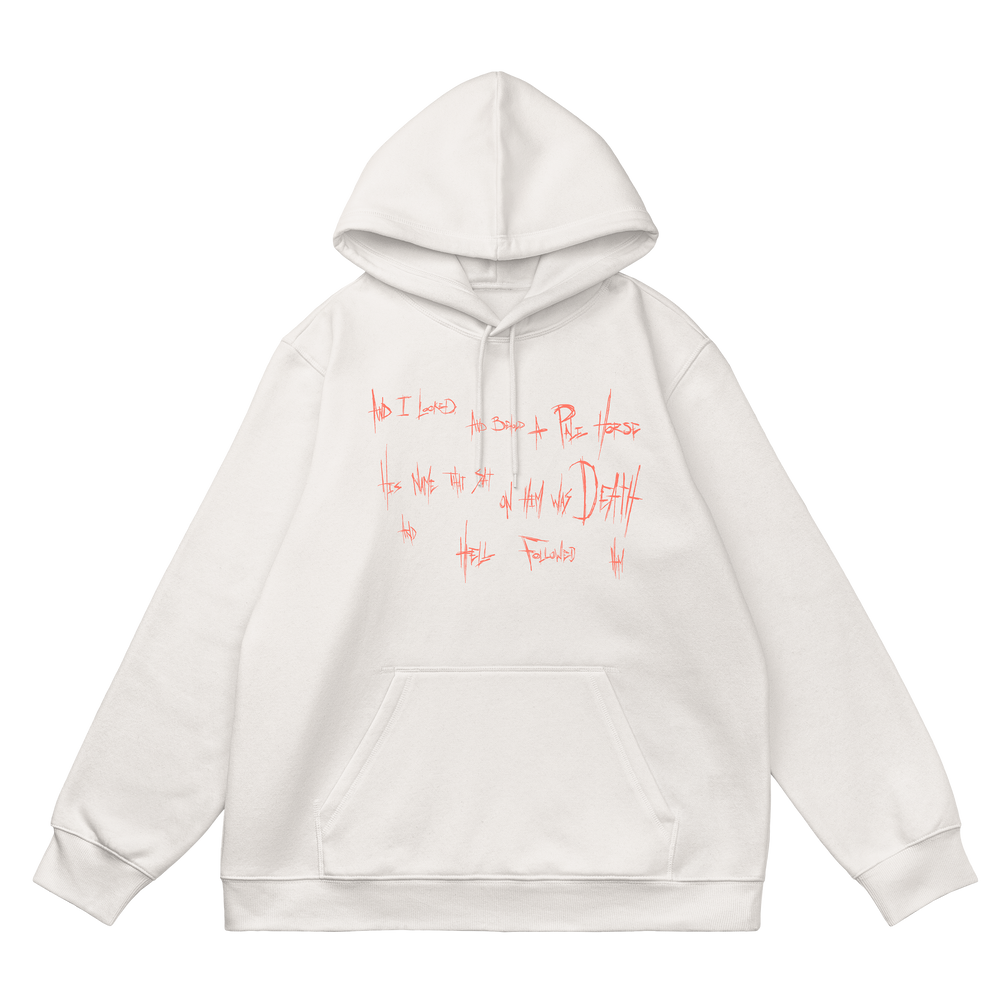 
                      
                        any means necessary shawn coss 4 horsemen pestilence famine war death pullover hoodie vintage white front
                      
                    