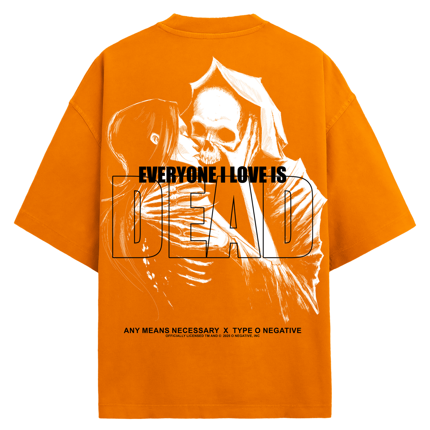 EVERYONE I LOVE IS DEAD ORANGE SHIRT BACK TYPE O NEGATIVE