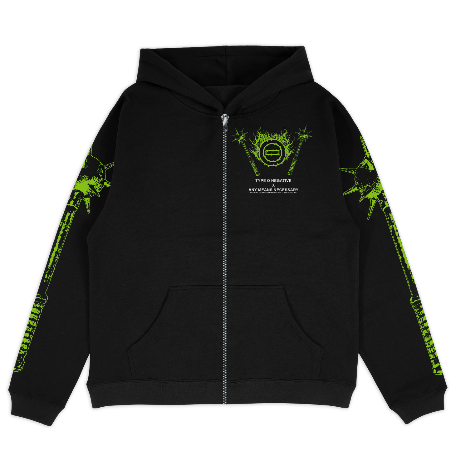 TYPE O NEGATIVE SEANCE BLACK ZIP UP HOODIE FRONT